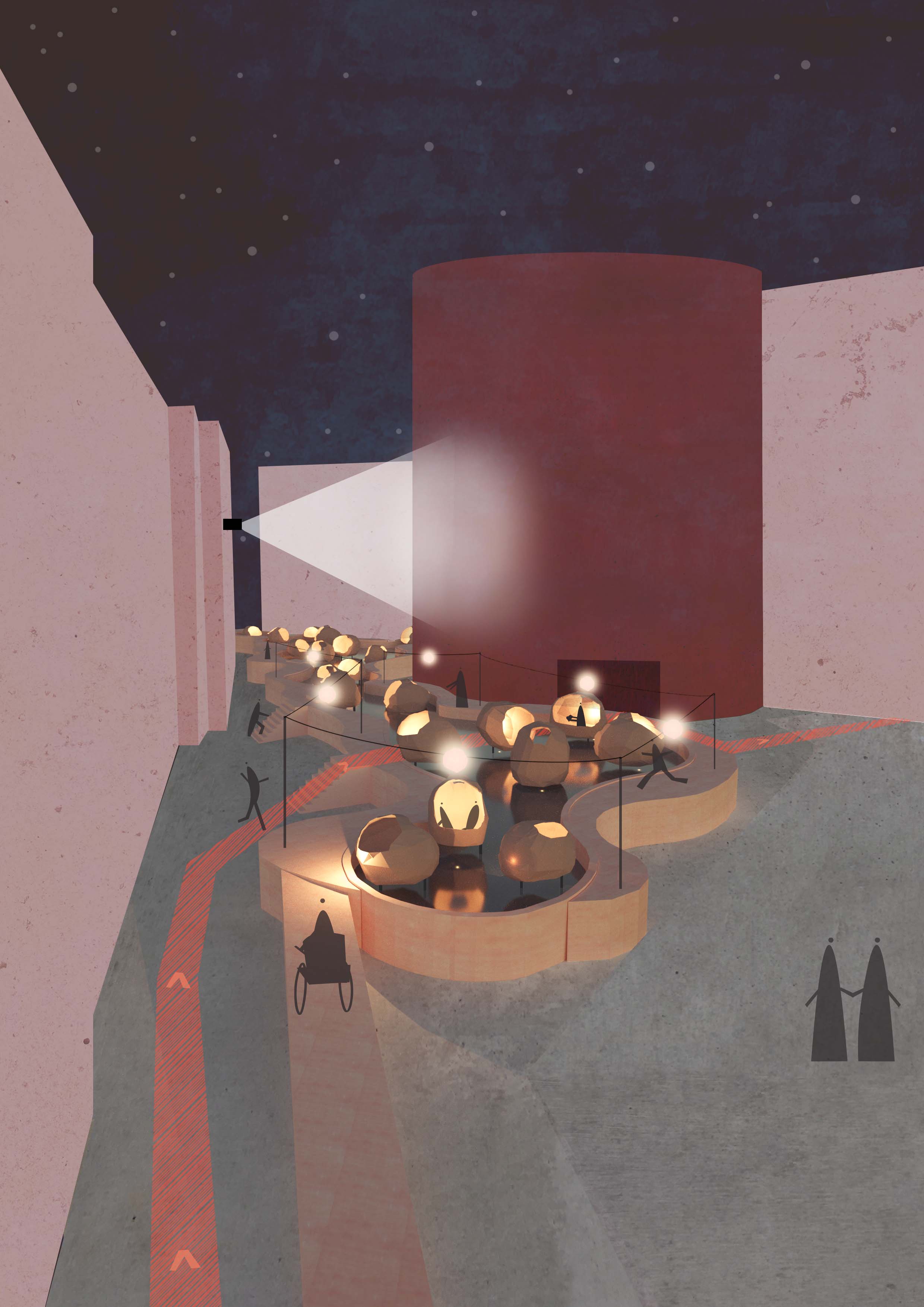 Render from Breathing Space thesis project, 2021