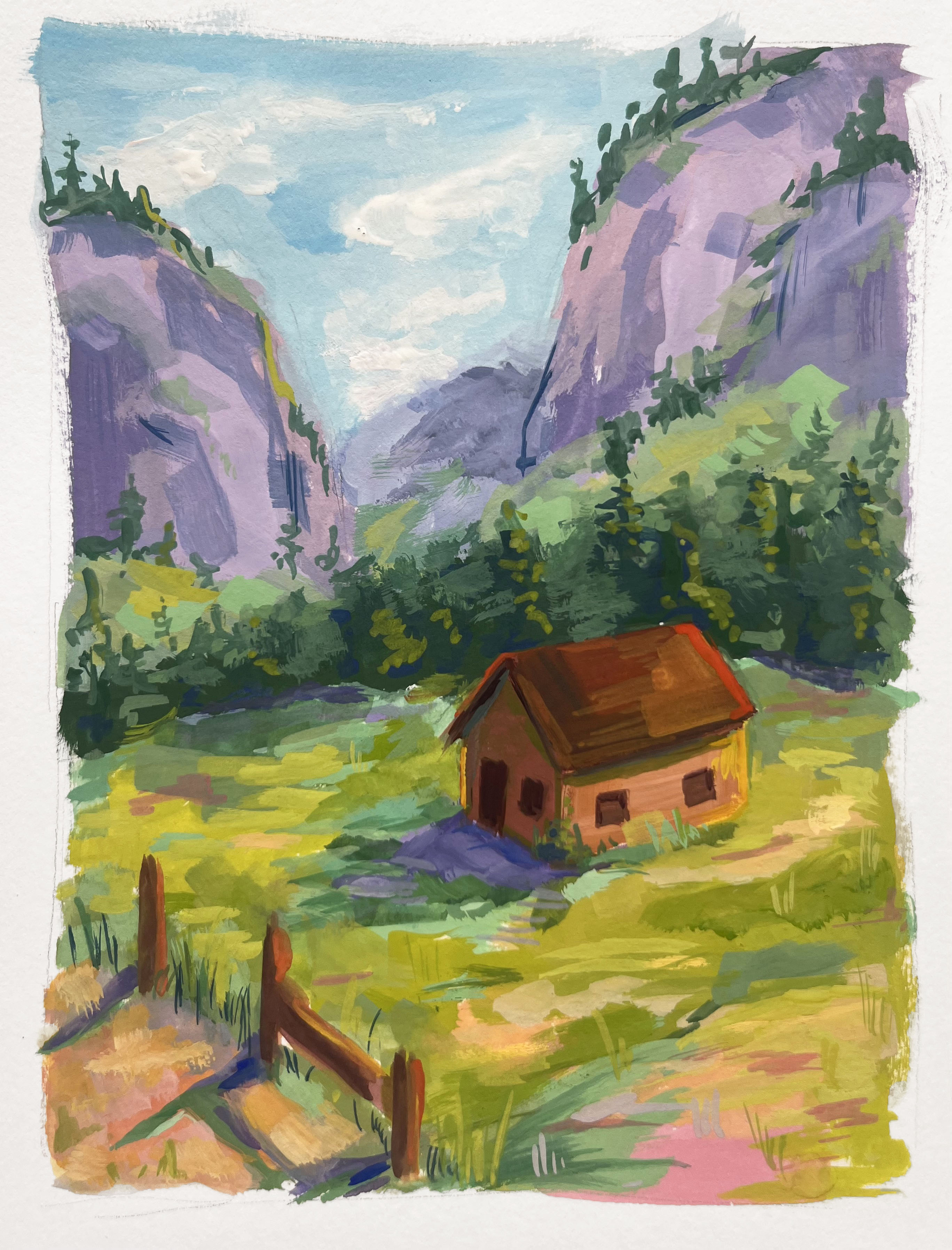 Lauterbrunnen, Gouache, 2024