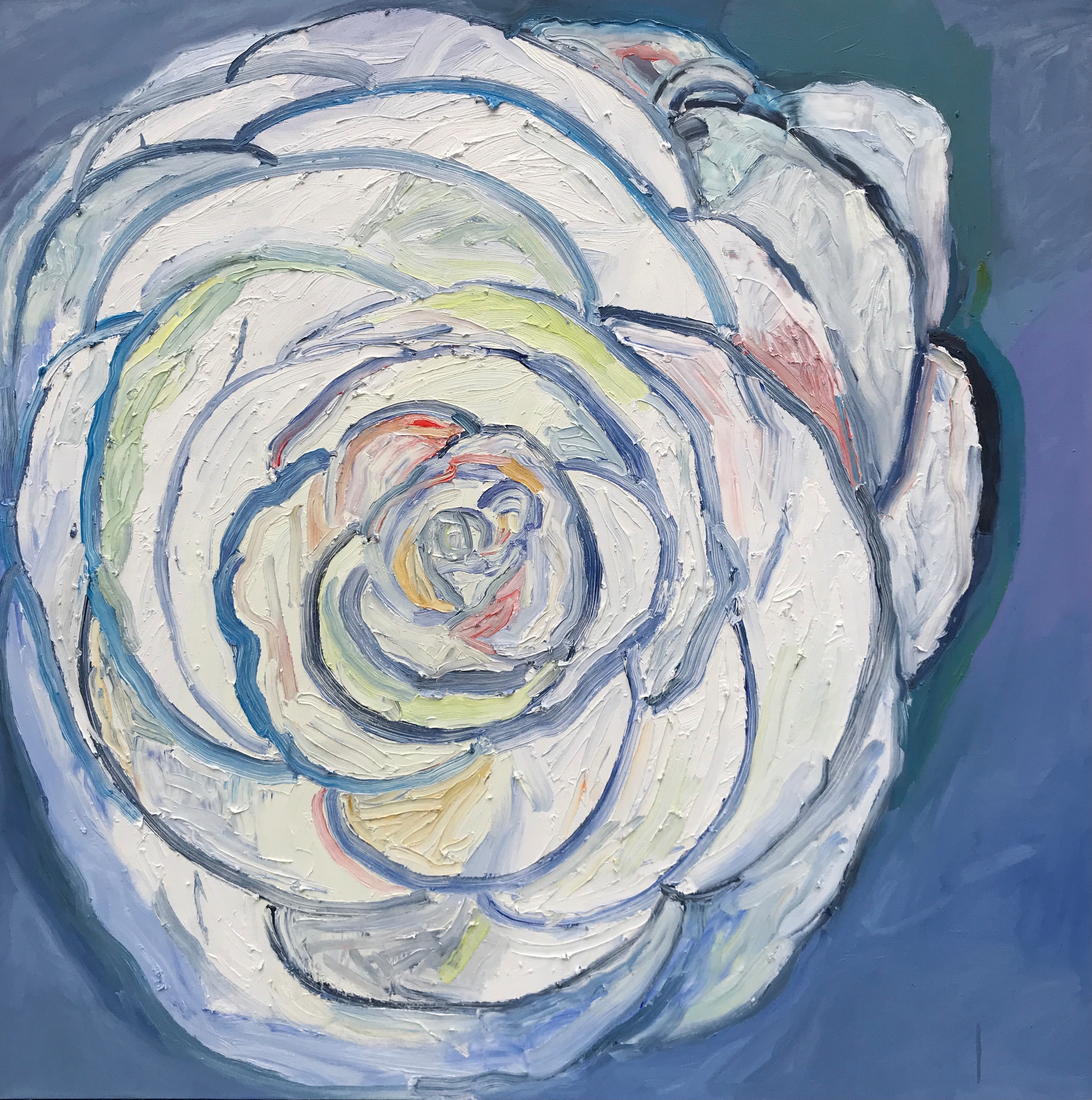 Coteau Camellia #3, 2022, Oil on Canvas, 48"x48" in