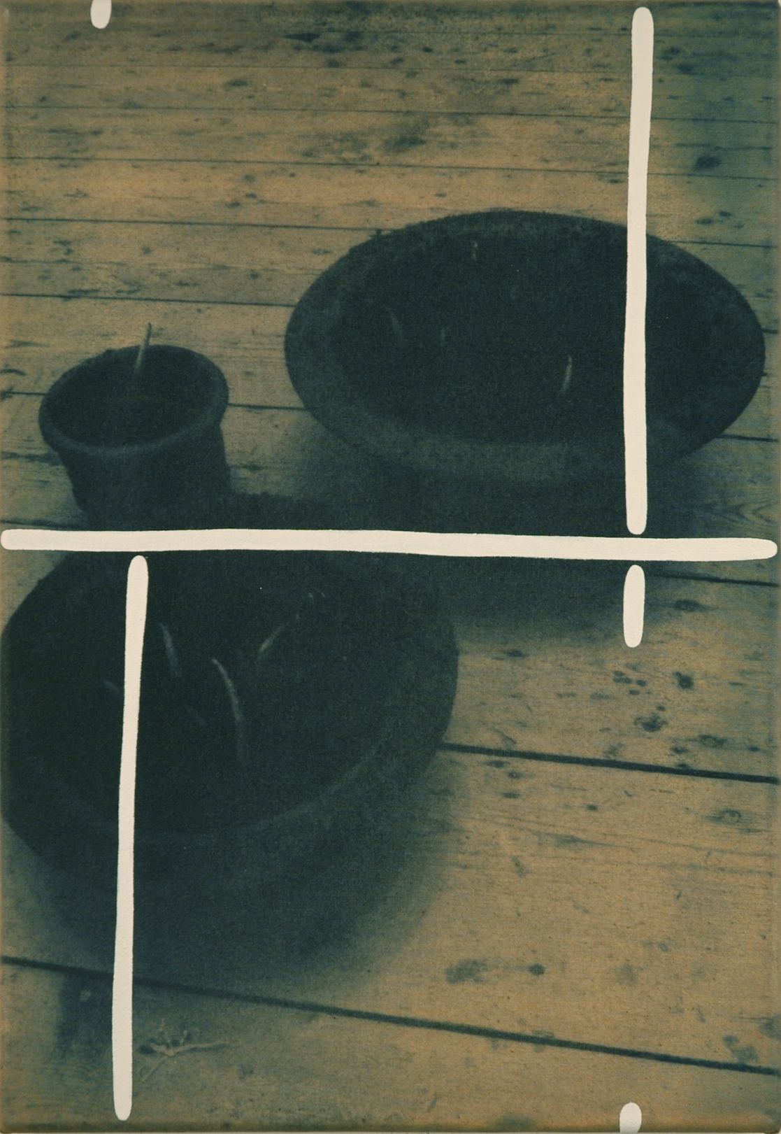 Untitled 2013, cyanotype and acrylic on canvas, 36 x 25 cm, Caldic Collection