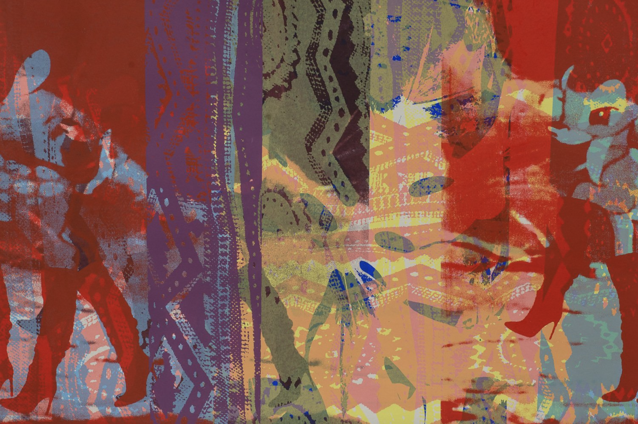 Hairs, nail, hips, heels. 01 2022. Screen print on paper. 22” by 15”. 