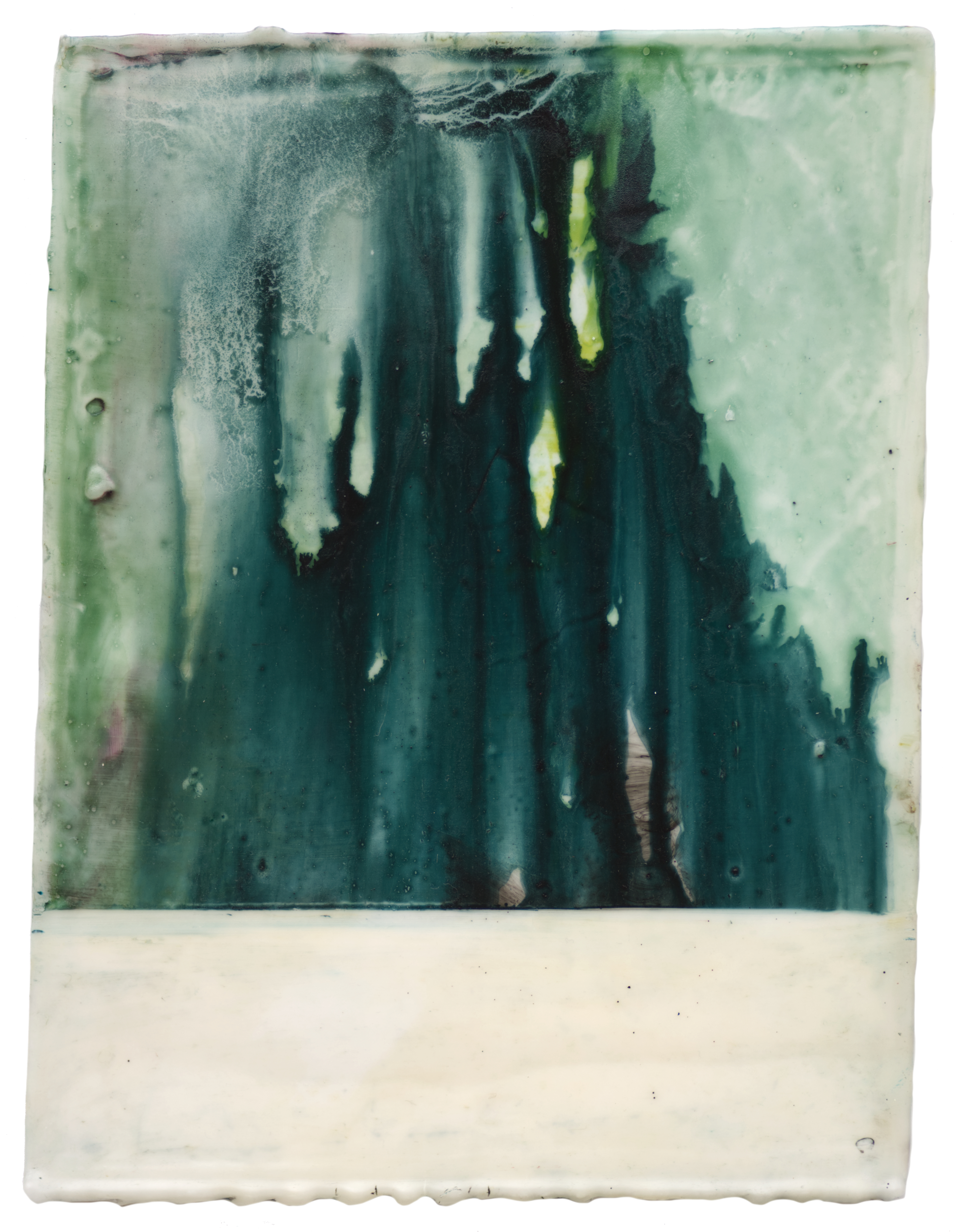 Ceromancy 1, oil and wax on paper, 45x36 cm, 2021