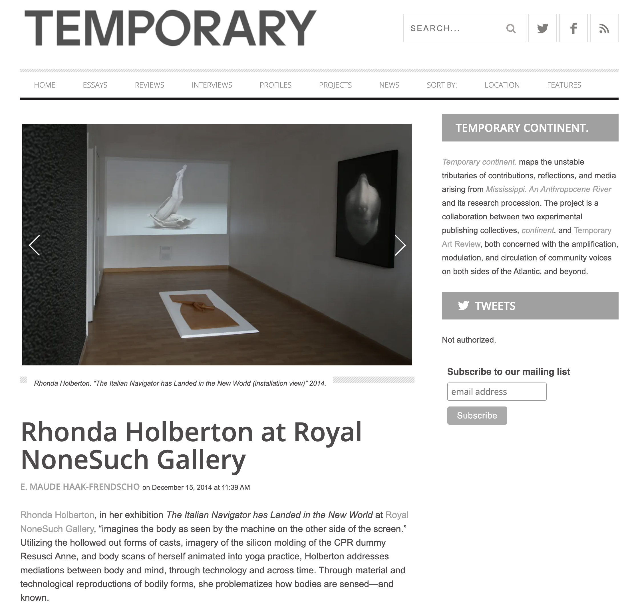 Review, Rhonda Holberton at Royal NoneSuch Gallery, Dec 15, 2016