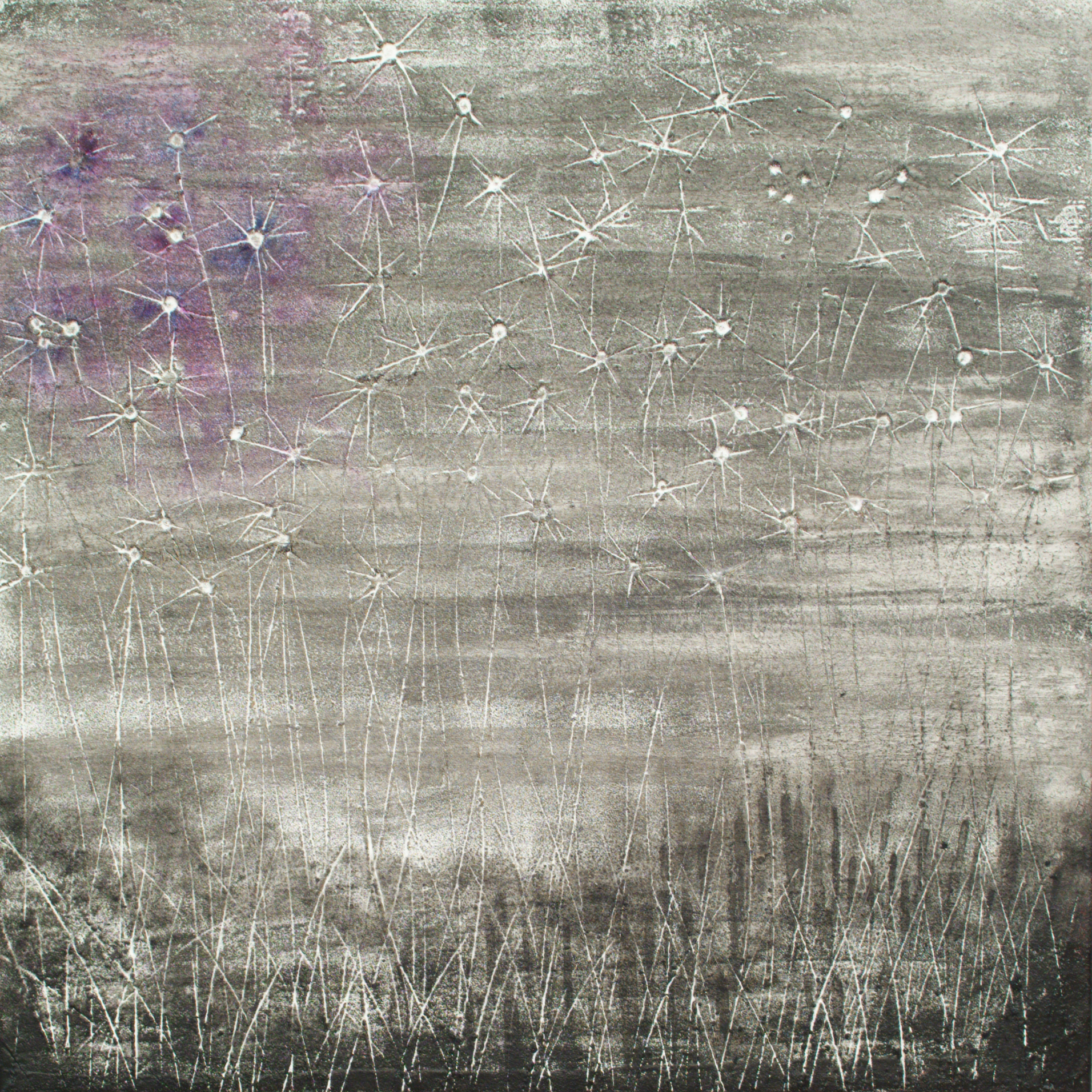 Flowers And Stars(100 x 100 cm)