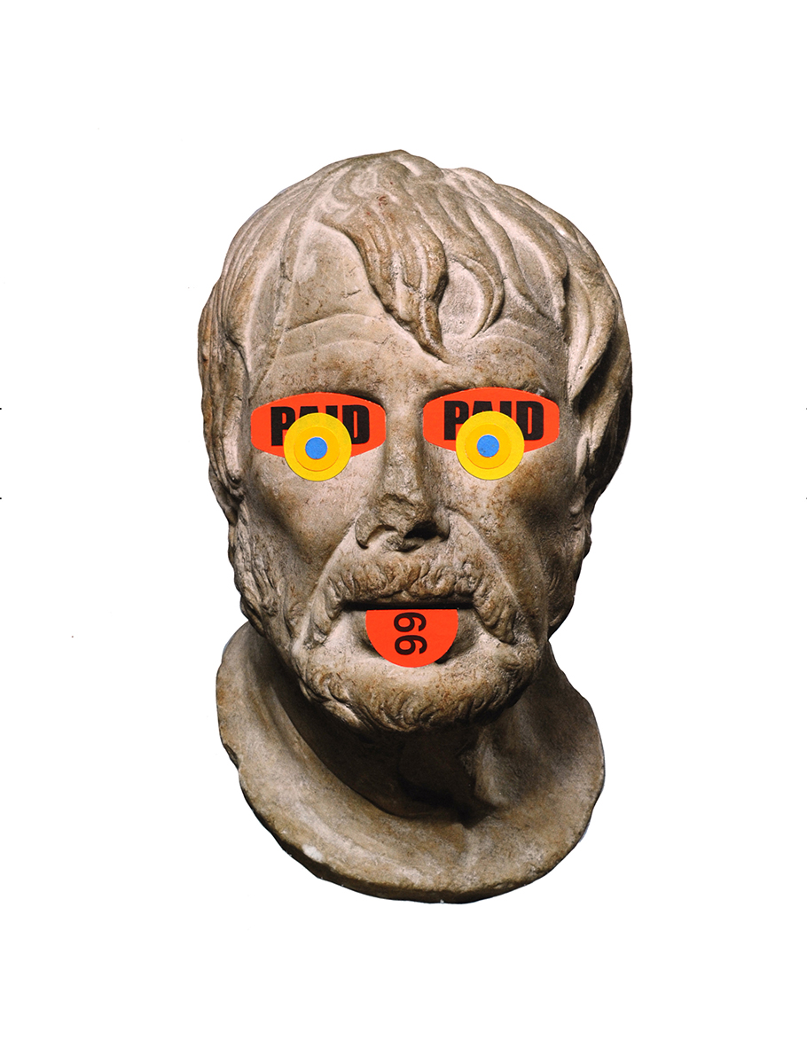 Hesiod Souvenir Artifact, collage on paper, 15.5 x 12.5 in, 2013