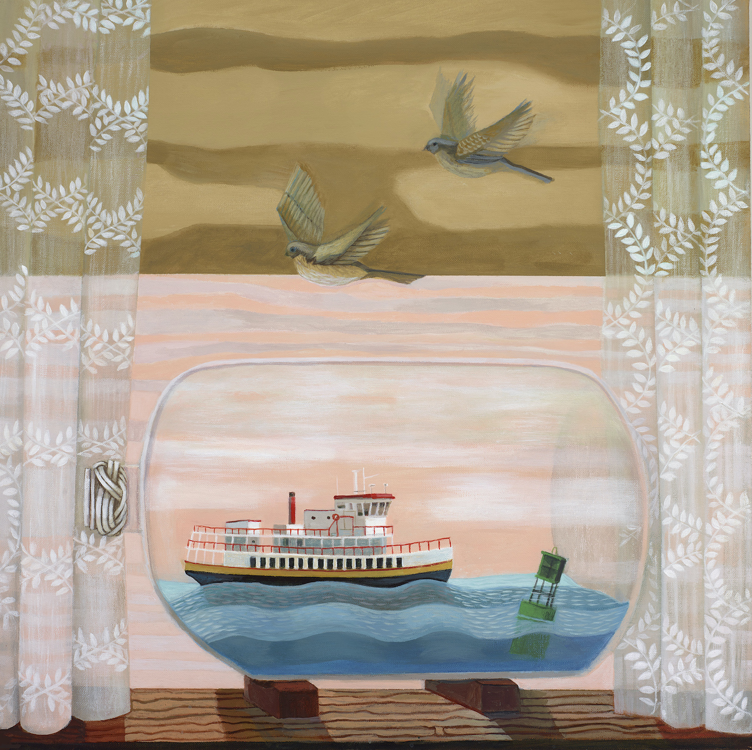 Anchored Out #7, 2021, Acrylic on linen, 22 x 22 in. $4,000