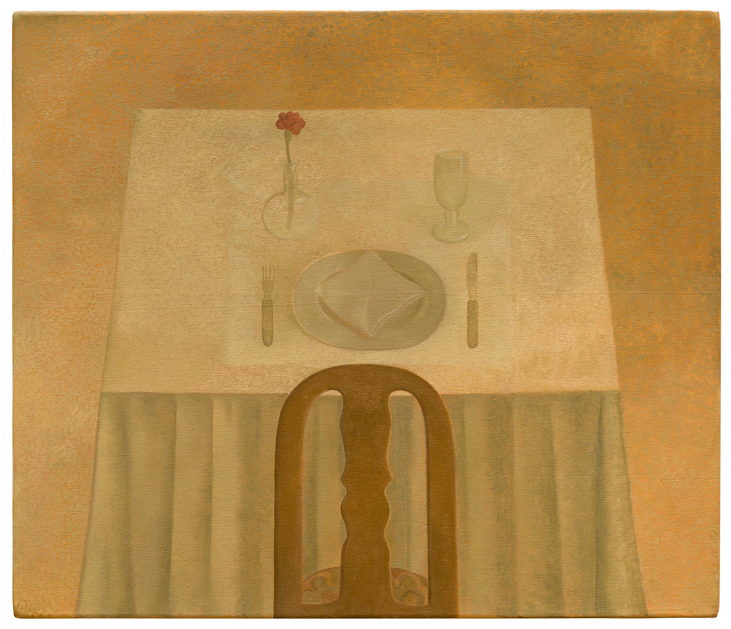 "Mesa para um", 2024, óleo sobre tela