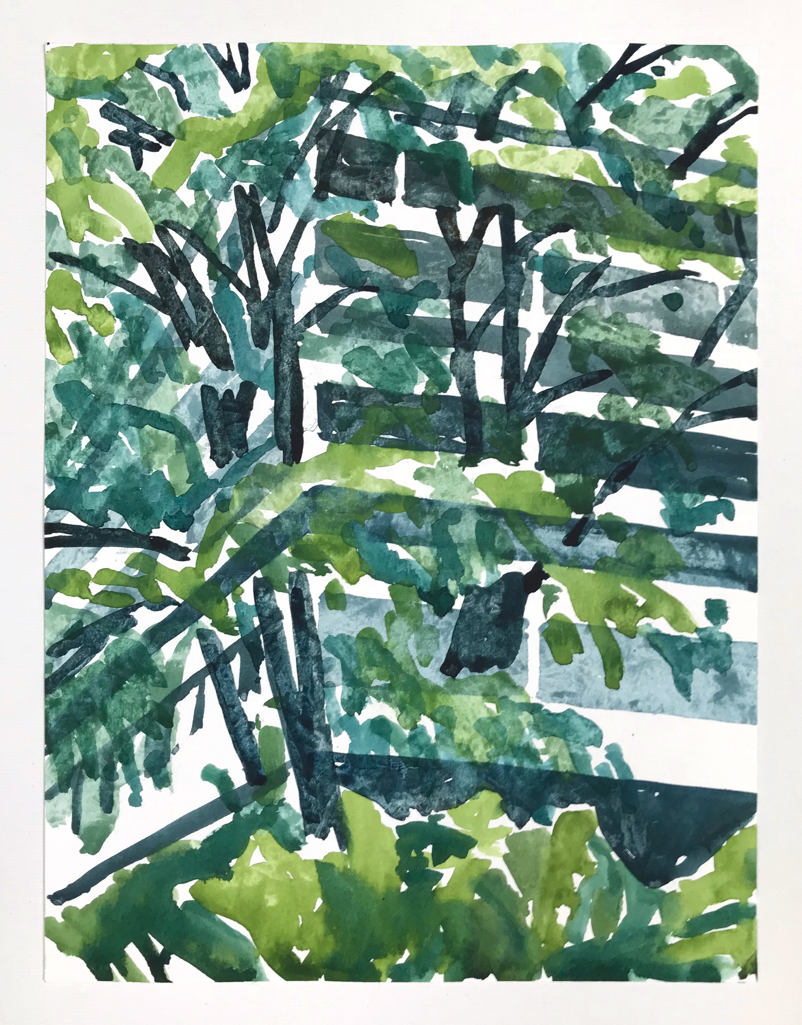 "REV 42" gouache on paper, 12 x 9 in., 2019