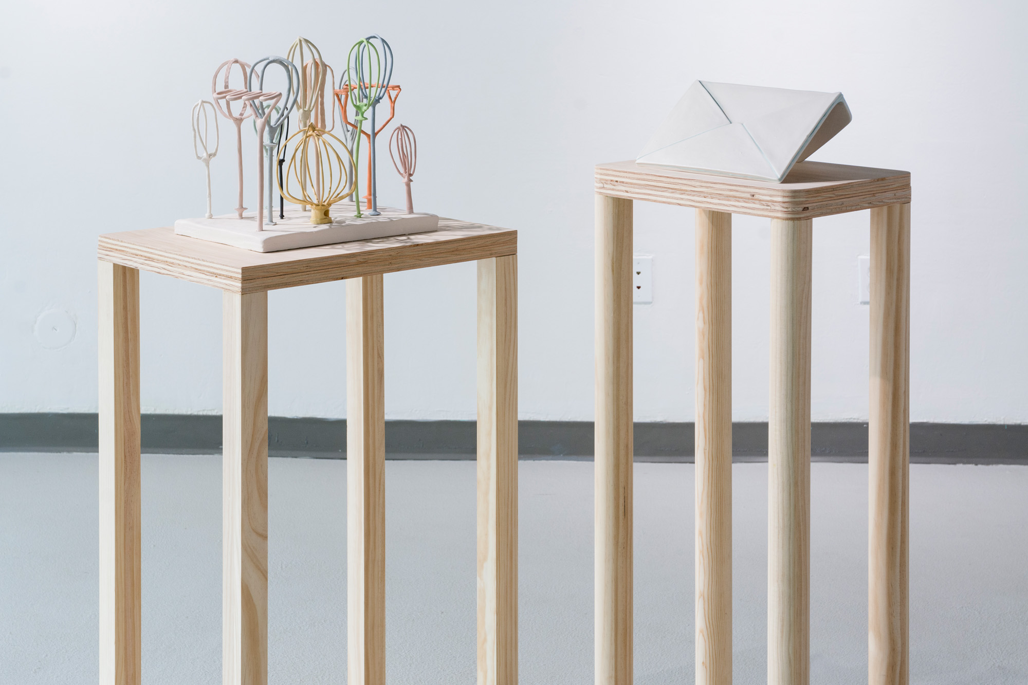 Installation view of Overlaps Whisks and Overlaps Envelope. All photography by Jonathan Bagby