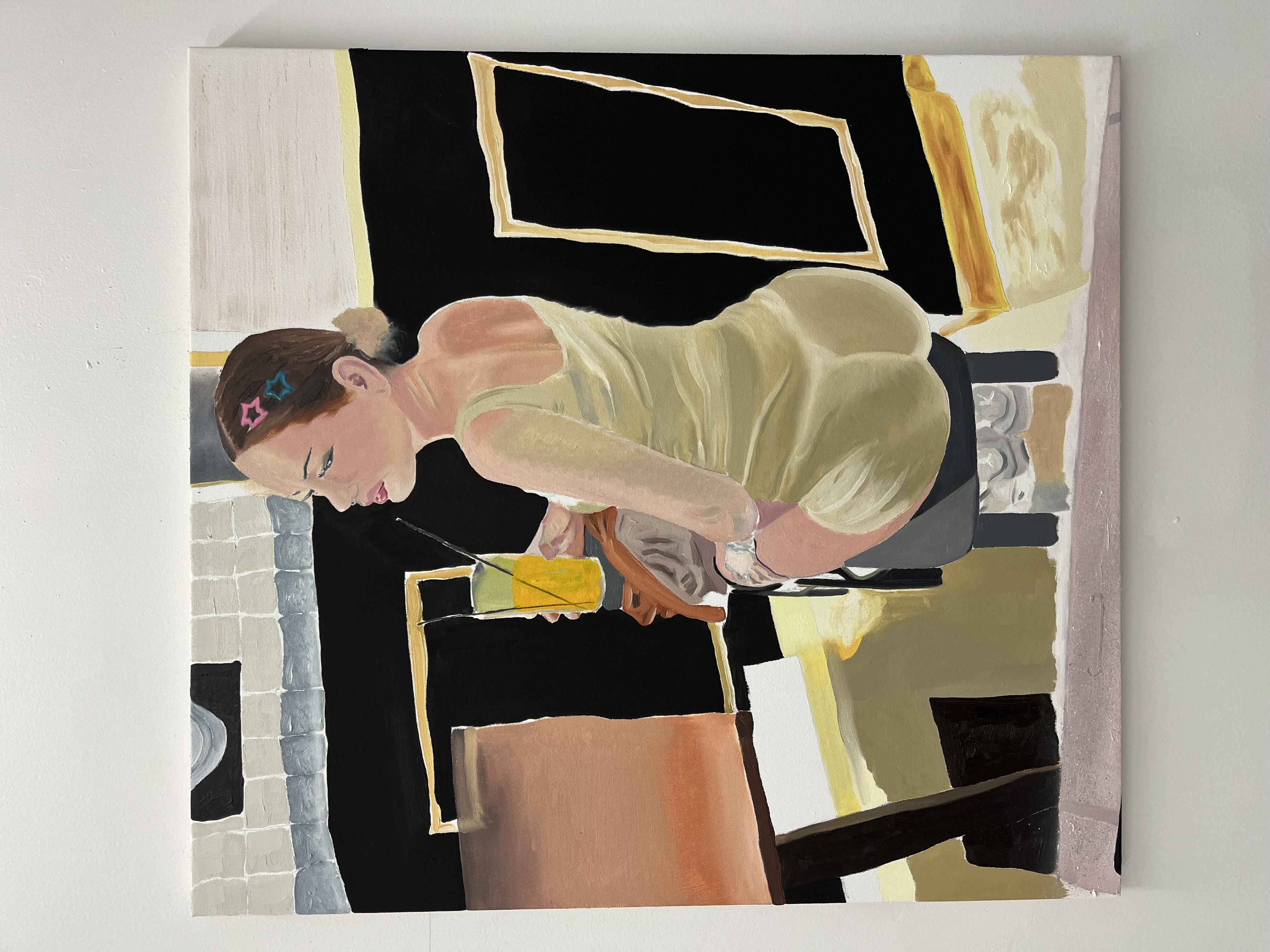 Delighted, Delusions, Diluted, oil on canvas, 24''x 26'', 2023.