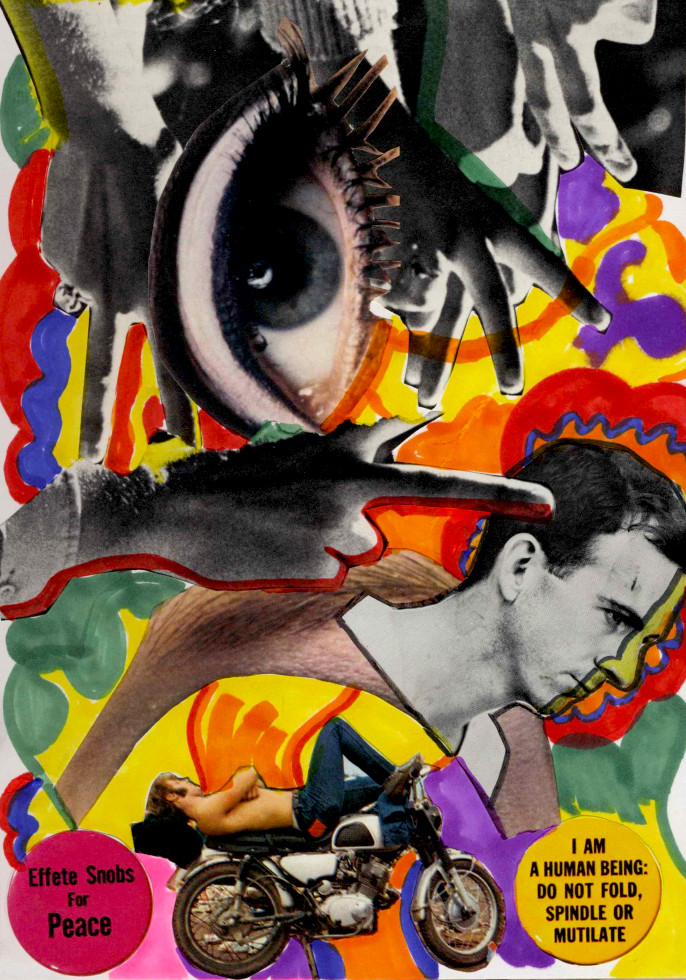 "Mid-Century Photomontage", collage + marker (2022)