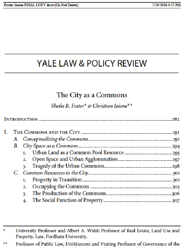 The City as a Commons