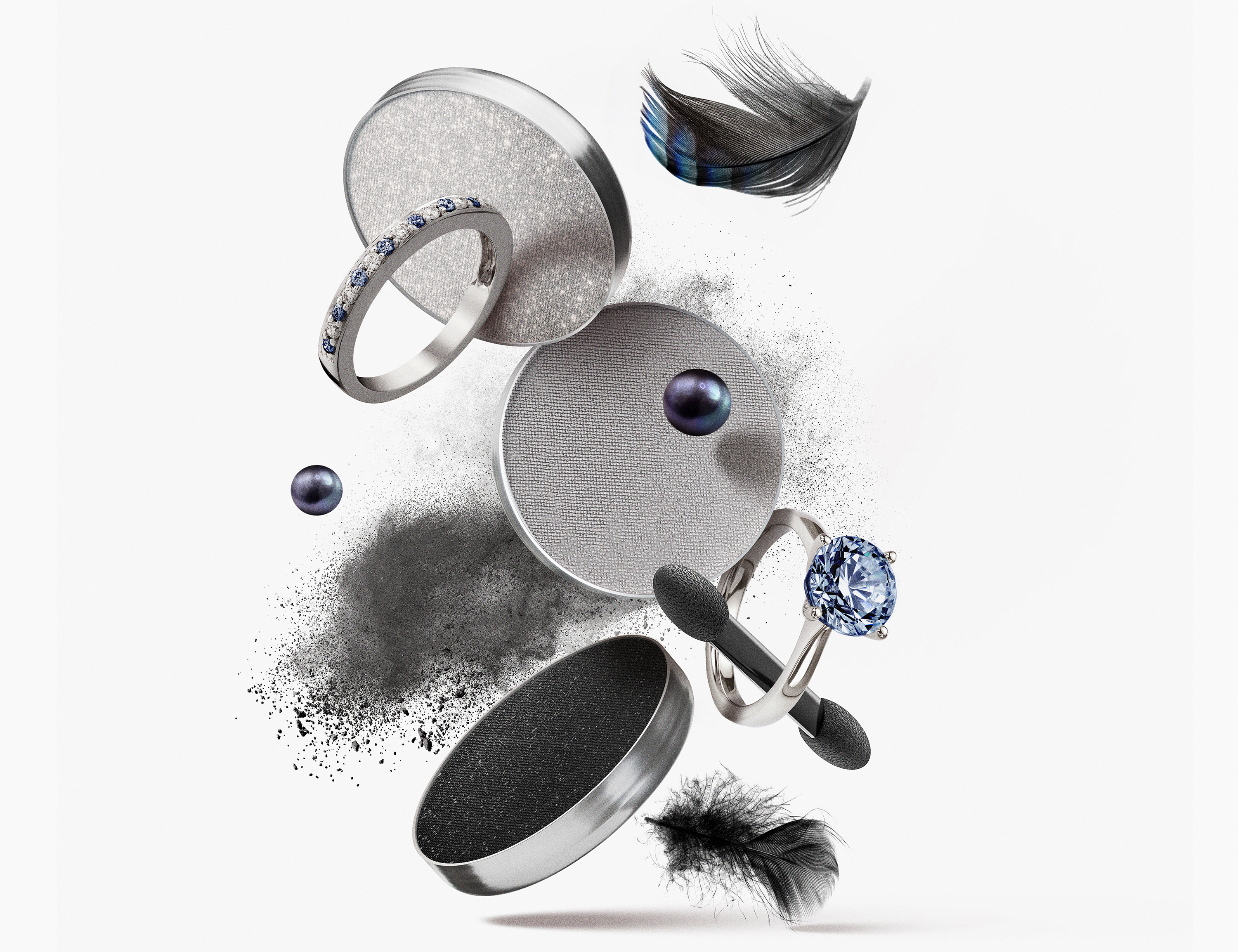 Social media campaign for the eyeshadow products line. Cosmetic product photography. Makeup product styling. Created by Eclectic M Studio.