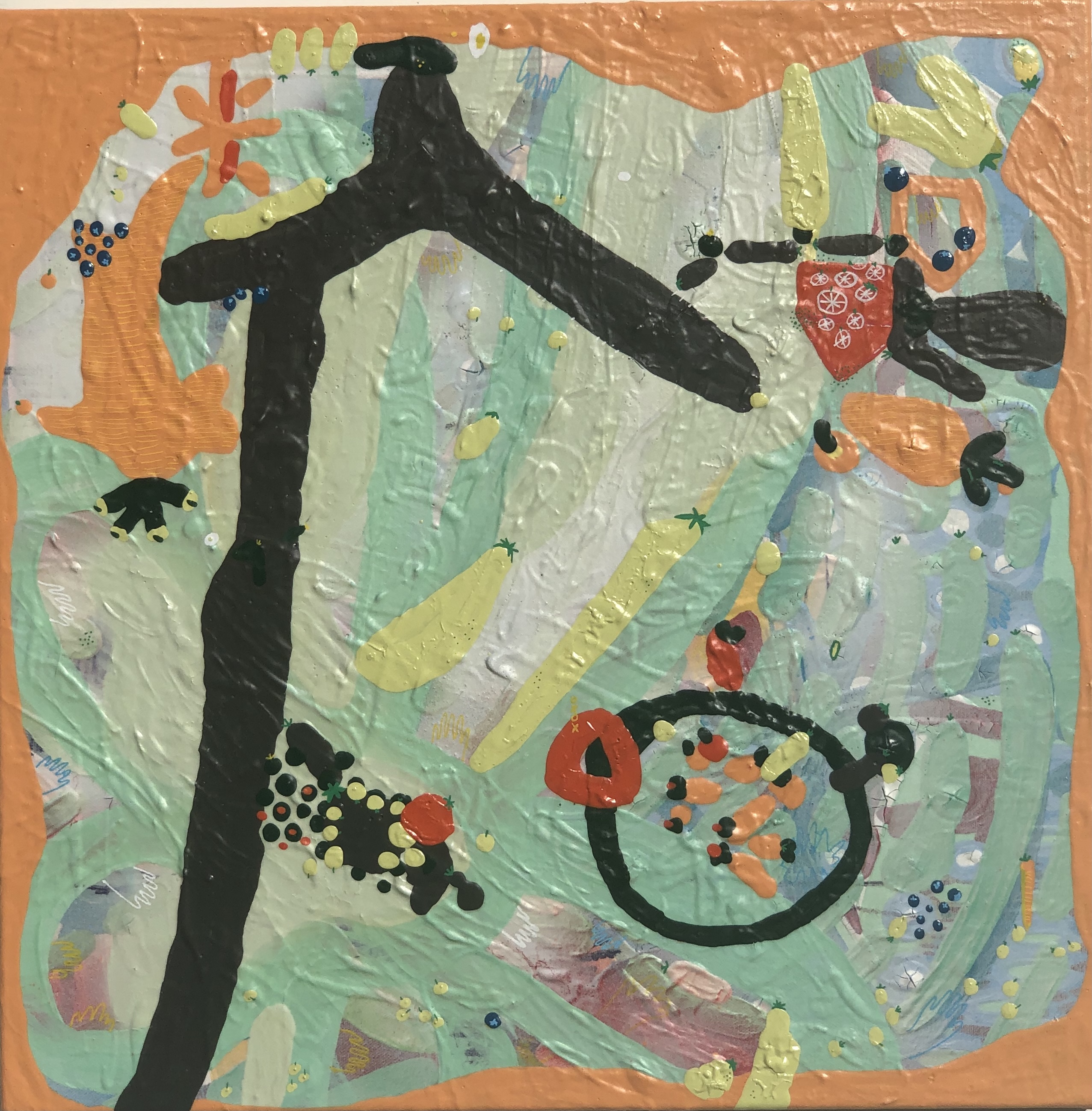 Alemany Farmers Market | Mixed Media on Canvas | 18"x 18" | 2020