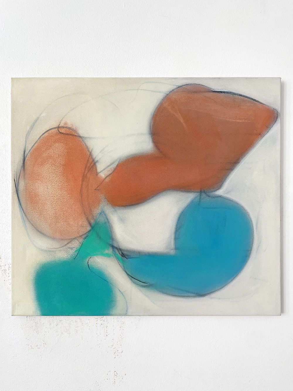 'Serifs' - oil, charcoal and soft pastel on cotton 73 x 65 cm