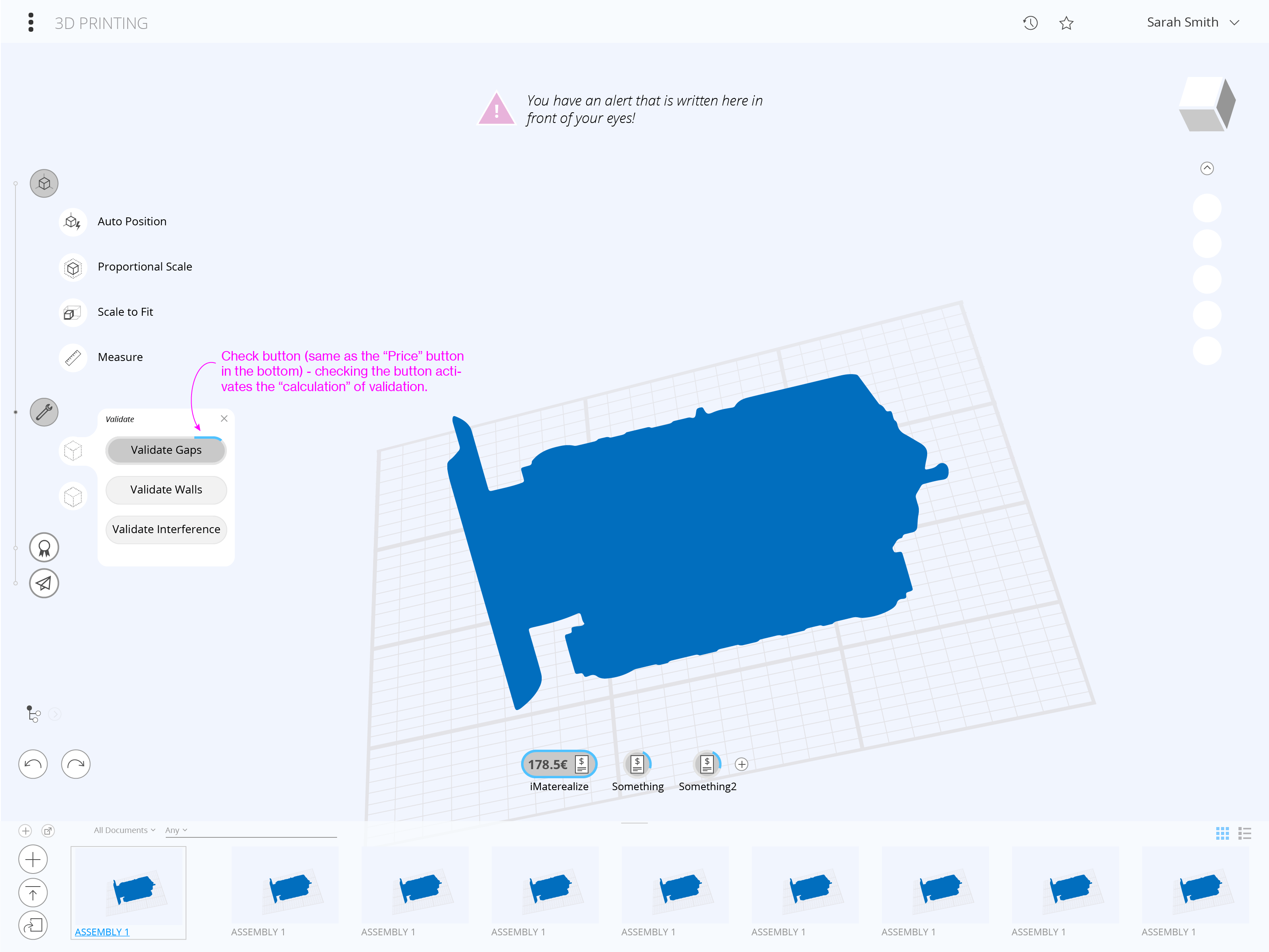 3D Printing cloud app, repair section.