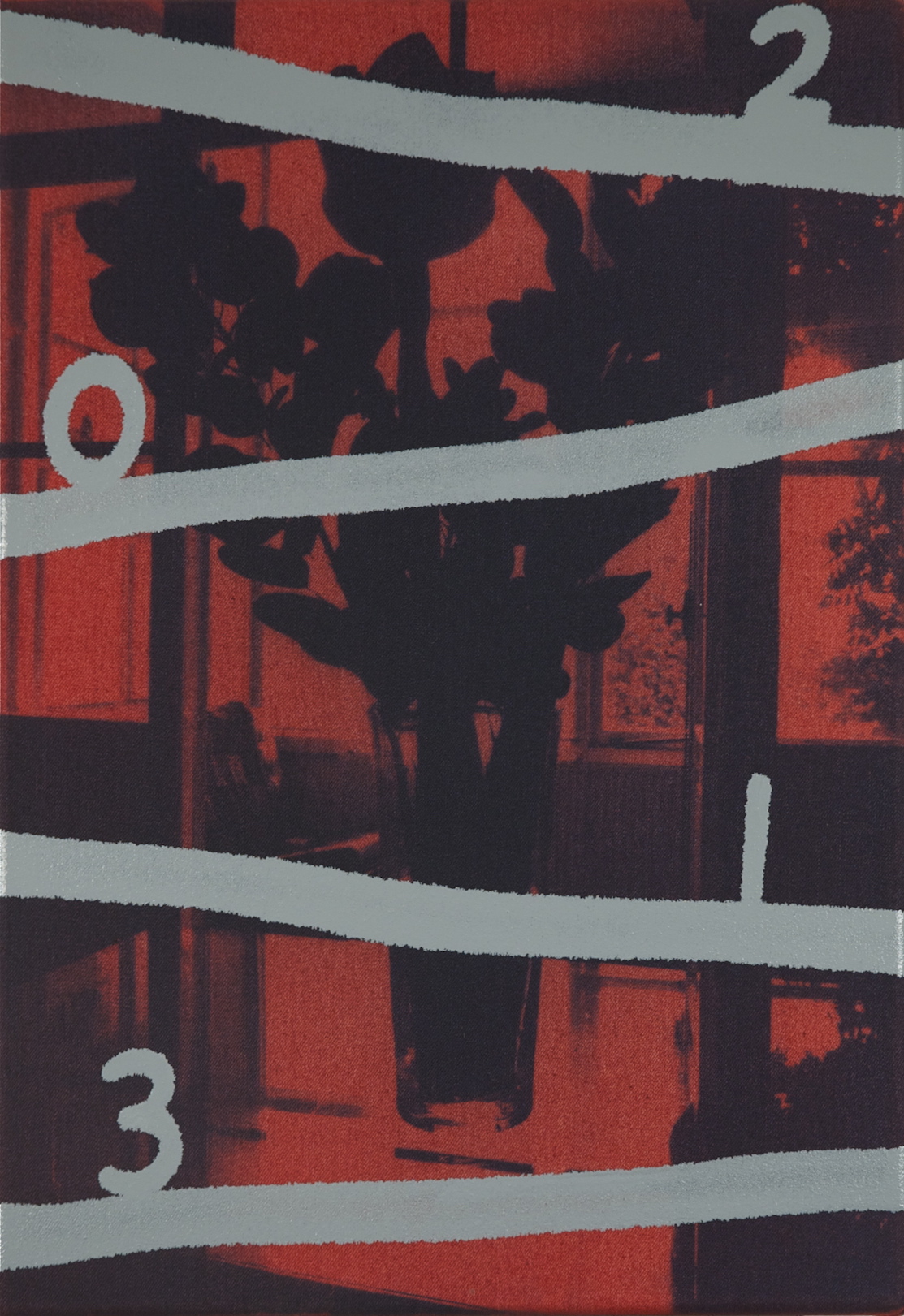 Untitled 2013, cyanotype, acrylic and alkyd on canvas, 36 x 25 cm