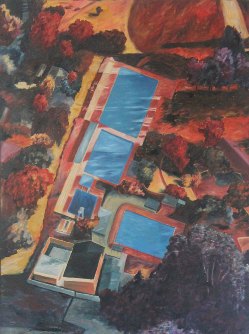 The Pools At Saints, Oil on Canvas, 90 x 120 cm.