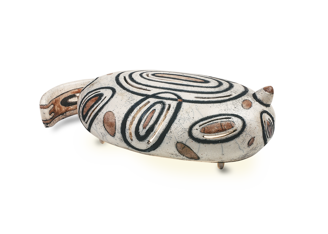 Un tipo timido (Ceramica Raku, cm 40x11x23, 2000)