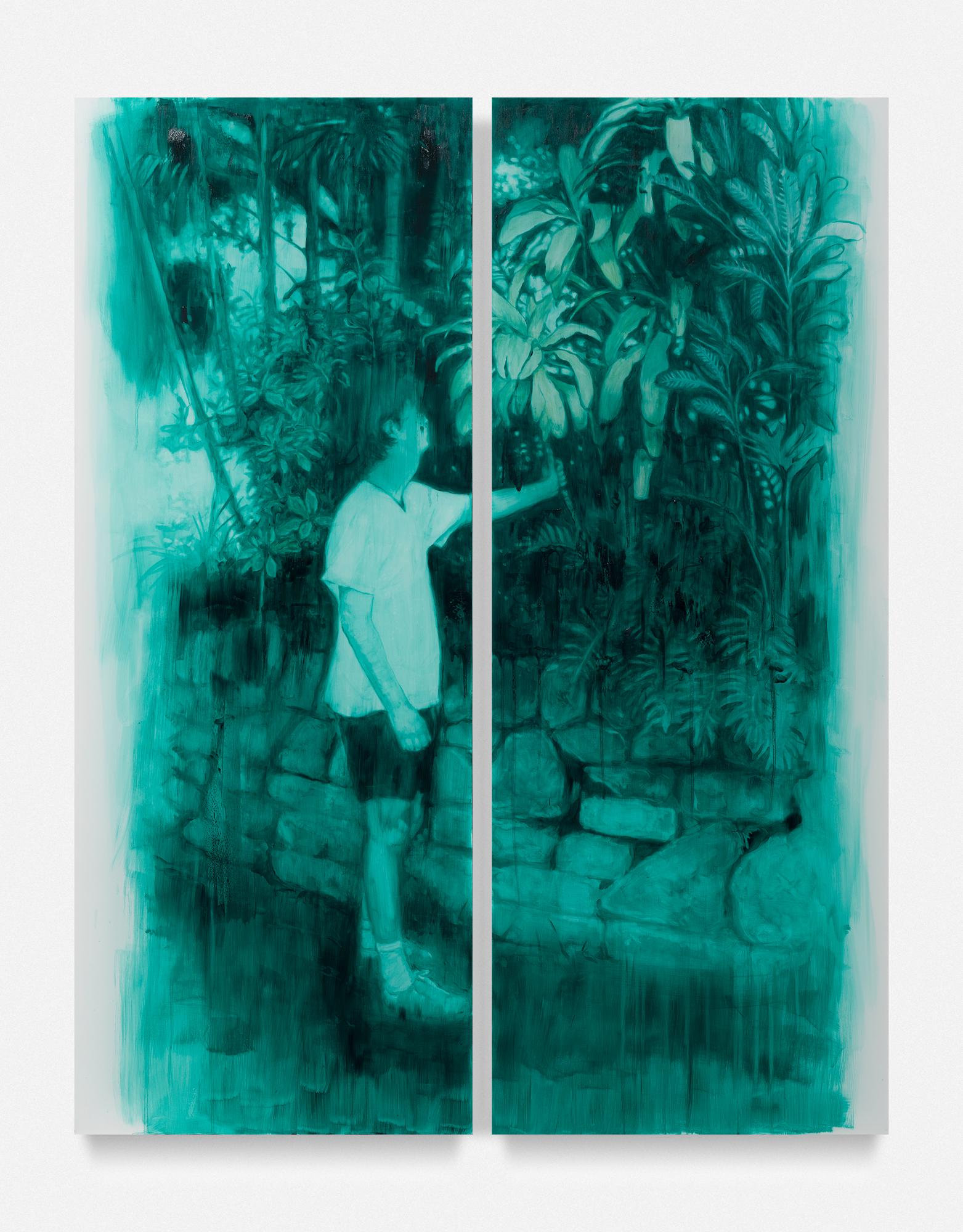 Grasp, 2019. Oil on silk, 130 x 100 cm