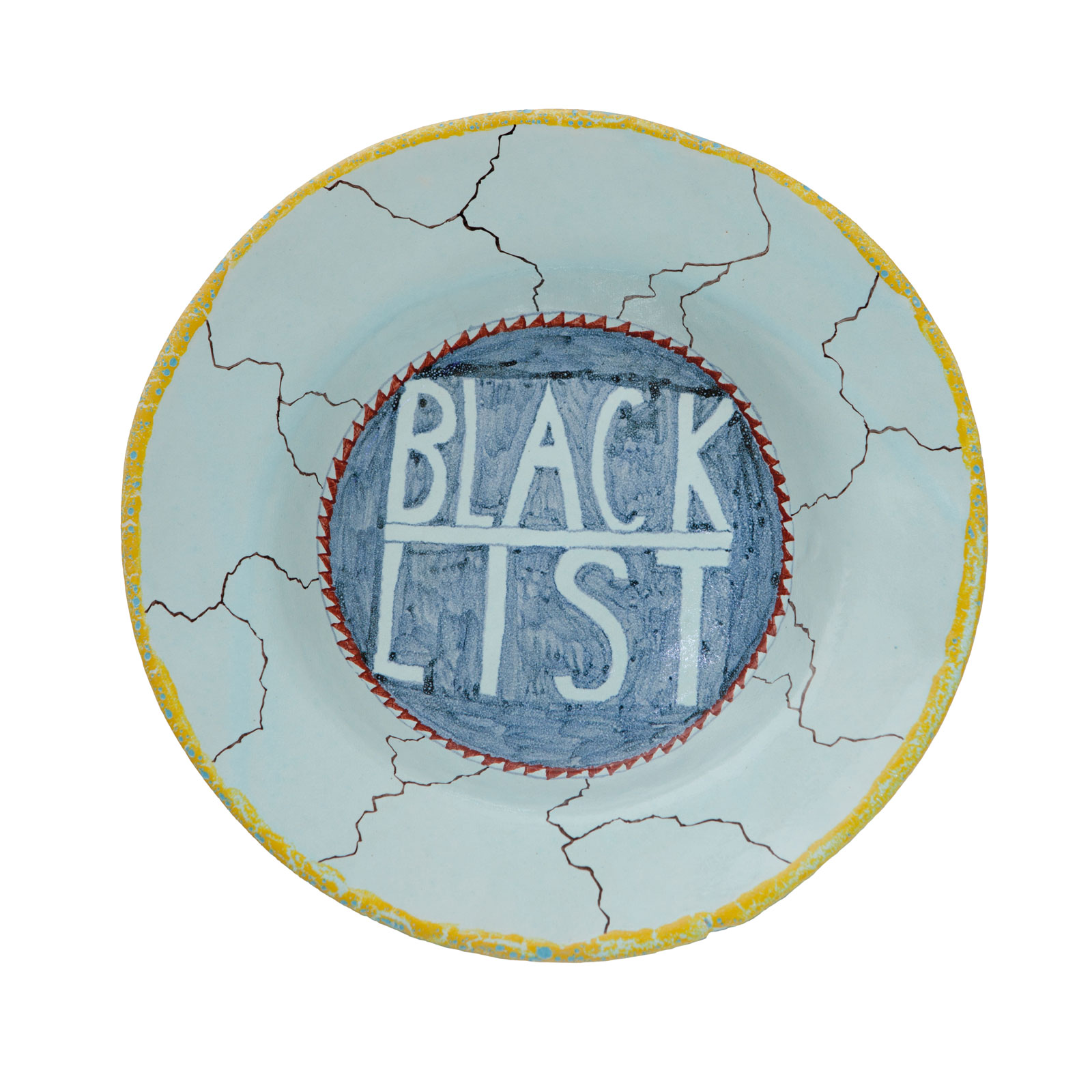 Black List, 22.9.2010Glazed ceramic stonewareDiameter 26cm