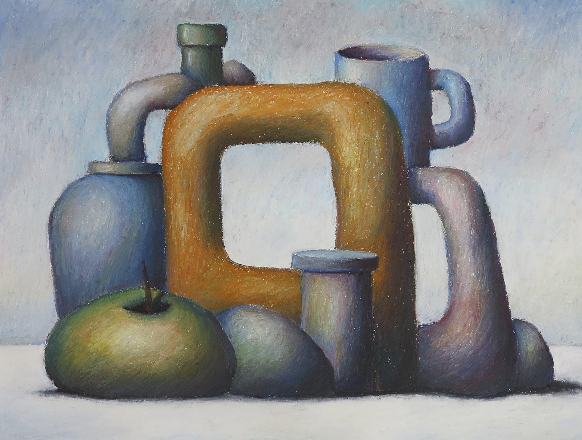 Untitled, 2019, Oil pastel on paper, 17x22 inch.