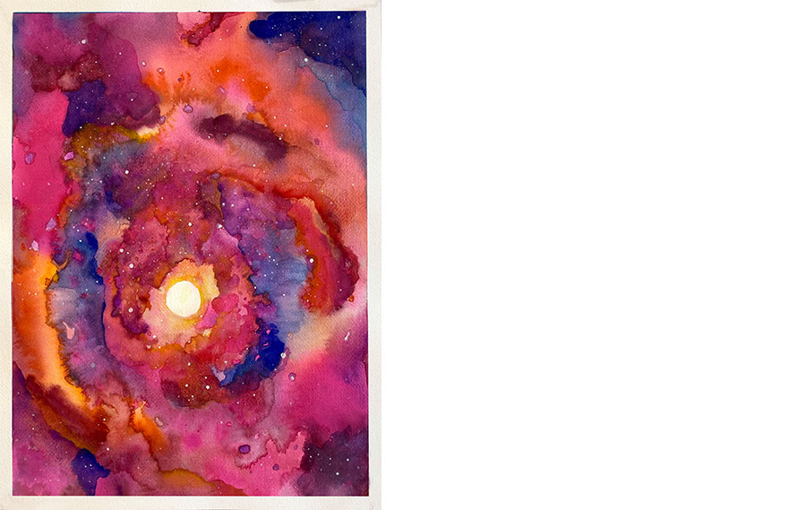 Cov #4, 2020. Watercolor on paper, 16 × 12 in. 