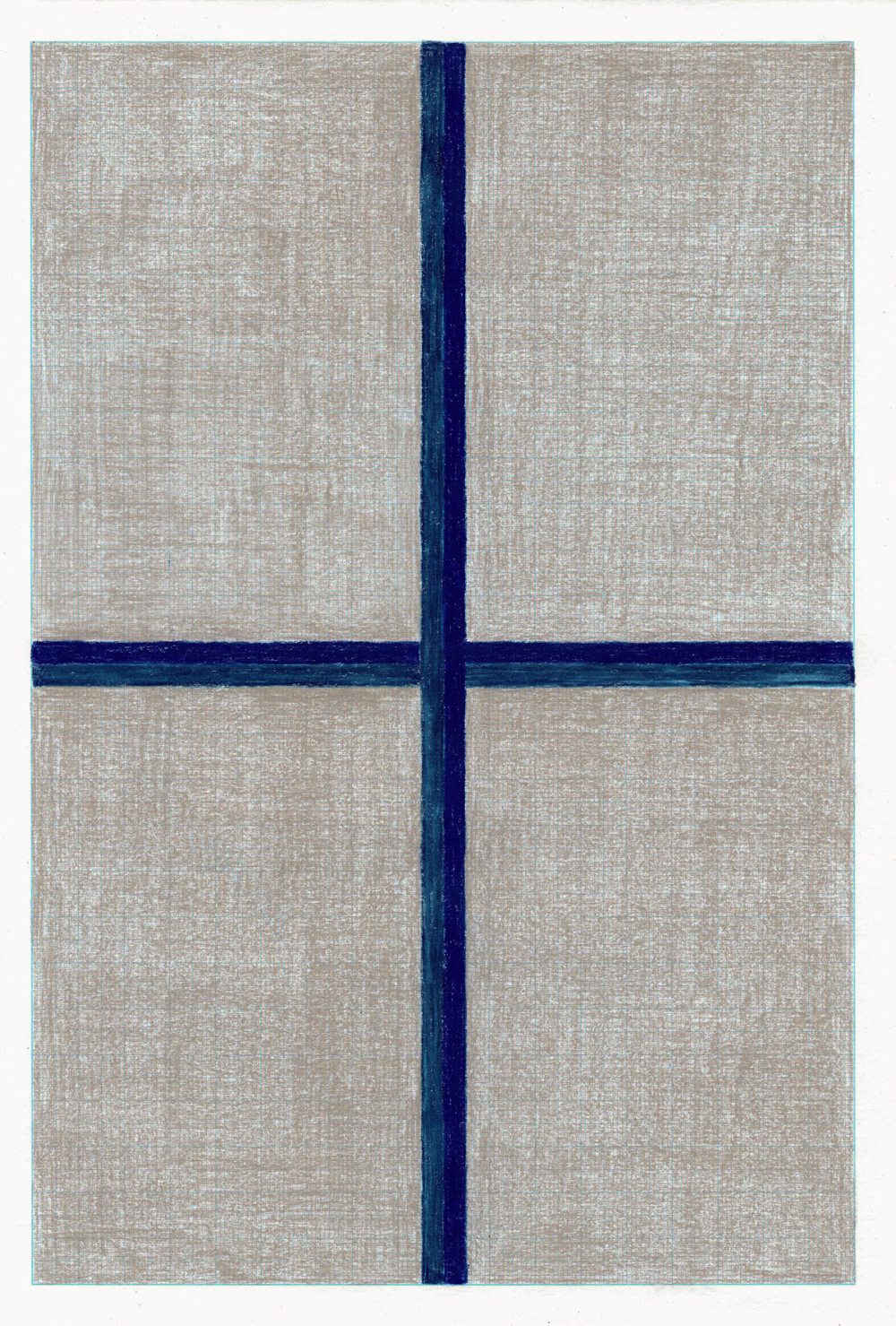 Untitled (1mm squares), 2024, Coloured pencil on graph paper, 29 x 20 cm
