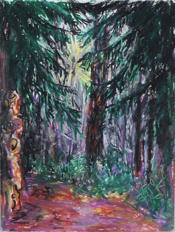 Winter Light, 2021, Oil pastel on paper, 12 x 9 in. $500