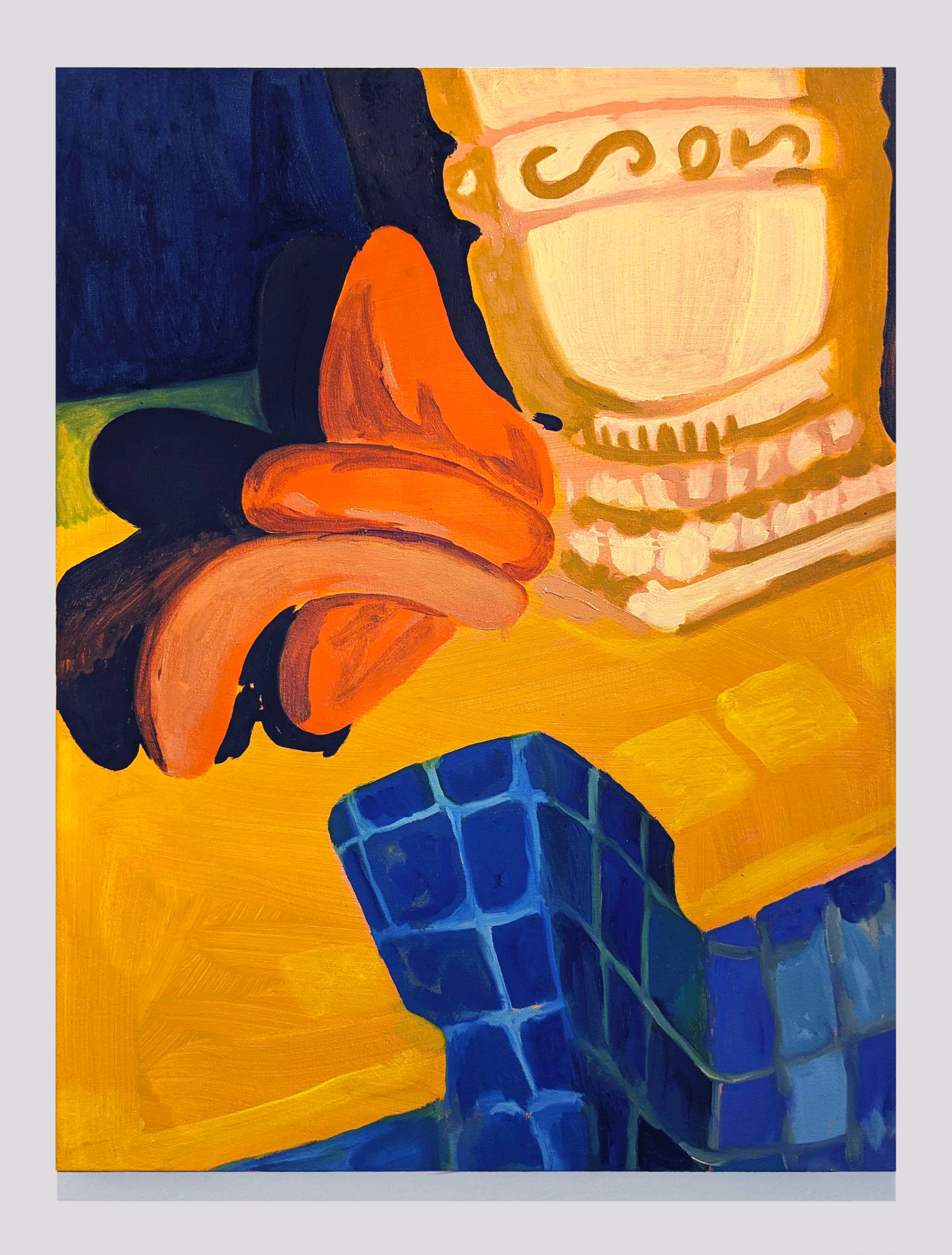 Couple by the Column, 2023. 23.5” x “31. Oil on canvas.