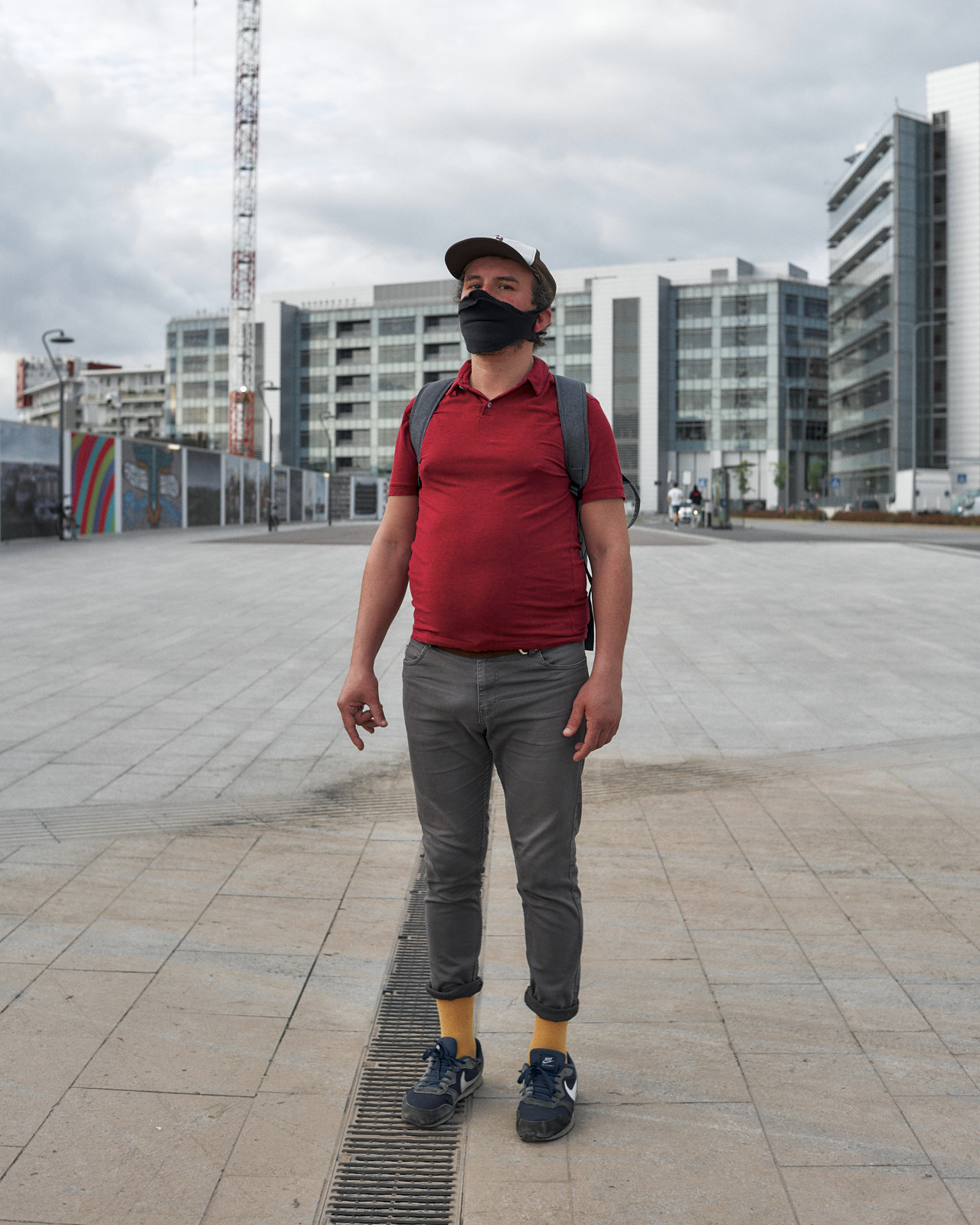 Ferdinando Outside Rogoredo Train and Subway Station, Milano, May 2020