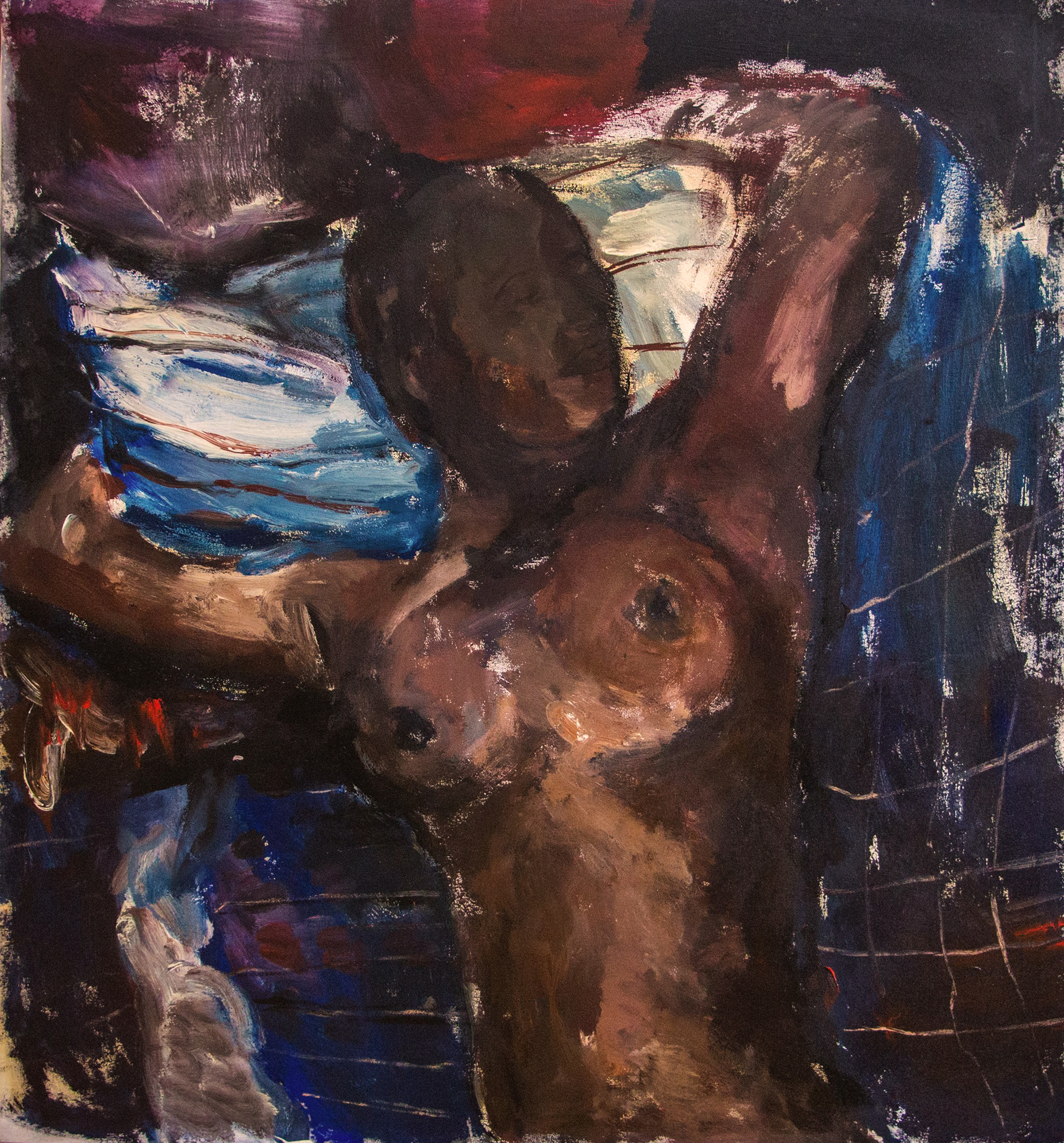 Reclining nude 120x110cm  Acrylic on Canvas