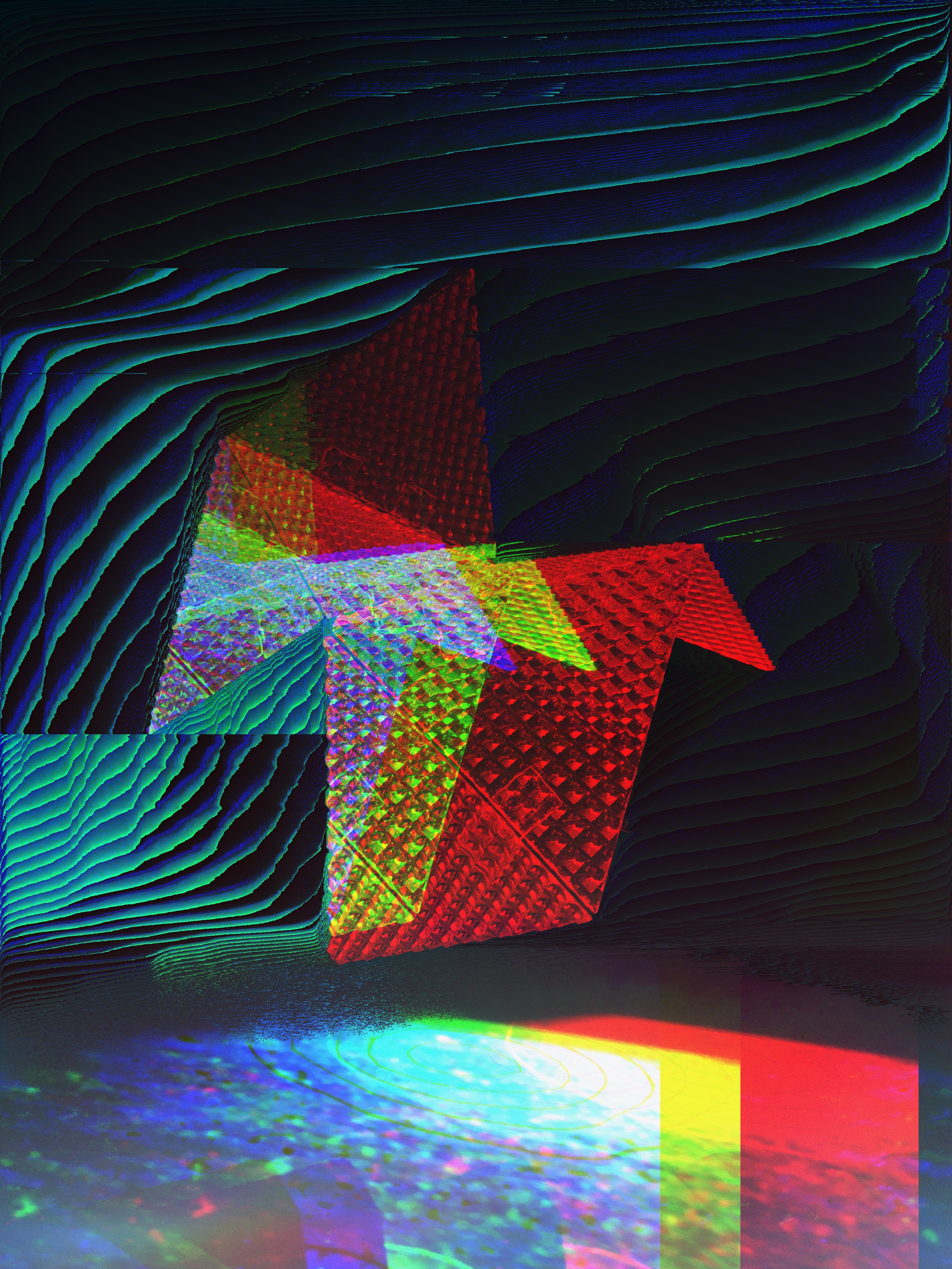 Detail shot of 'HYPERREFRACTOR' post image processing with pixel sorting and channel shift