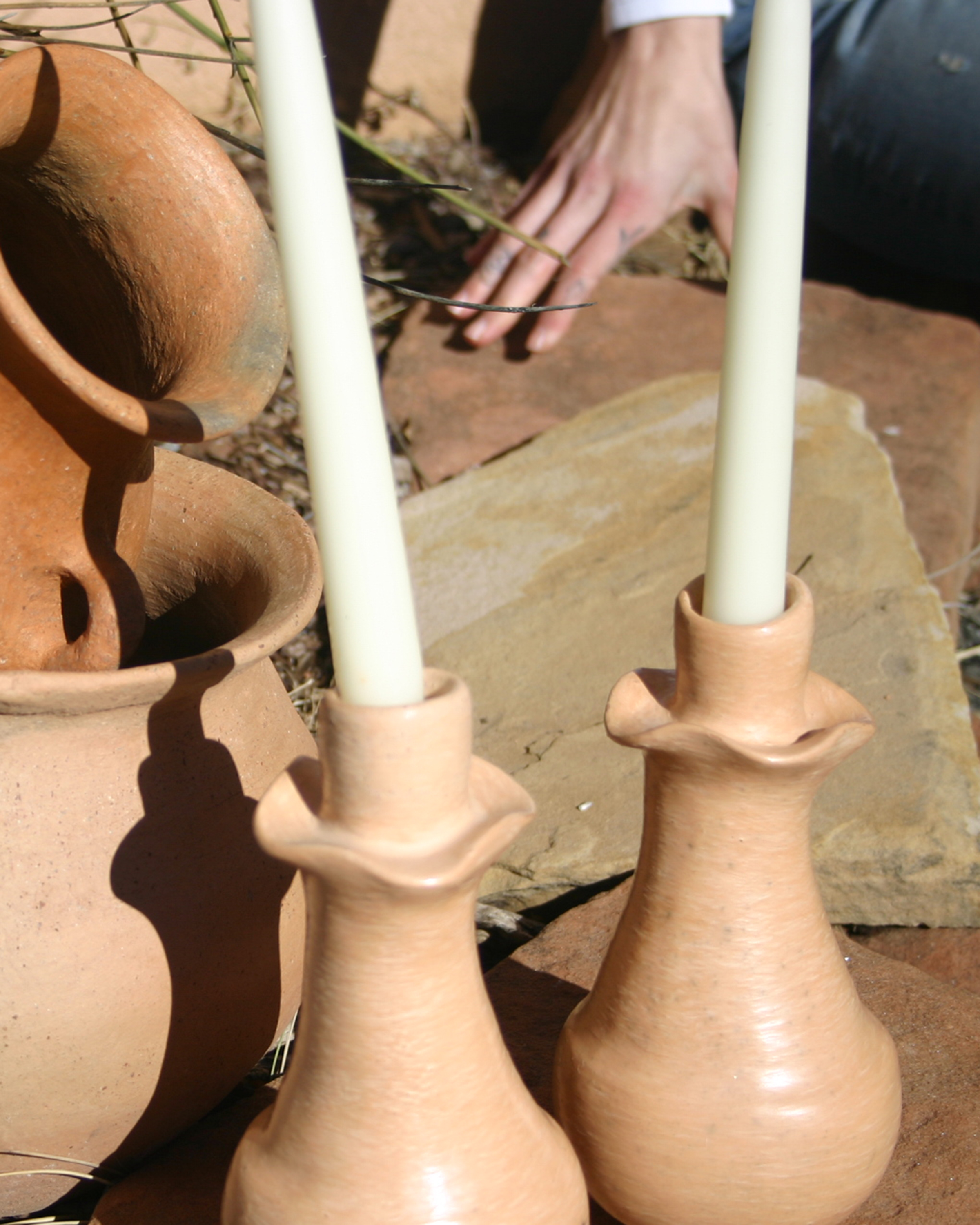 Camilla Trujillo Pink Salinas Candleholders