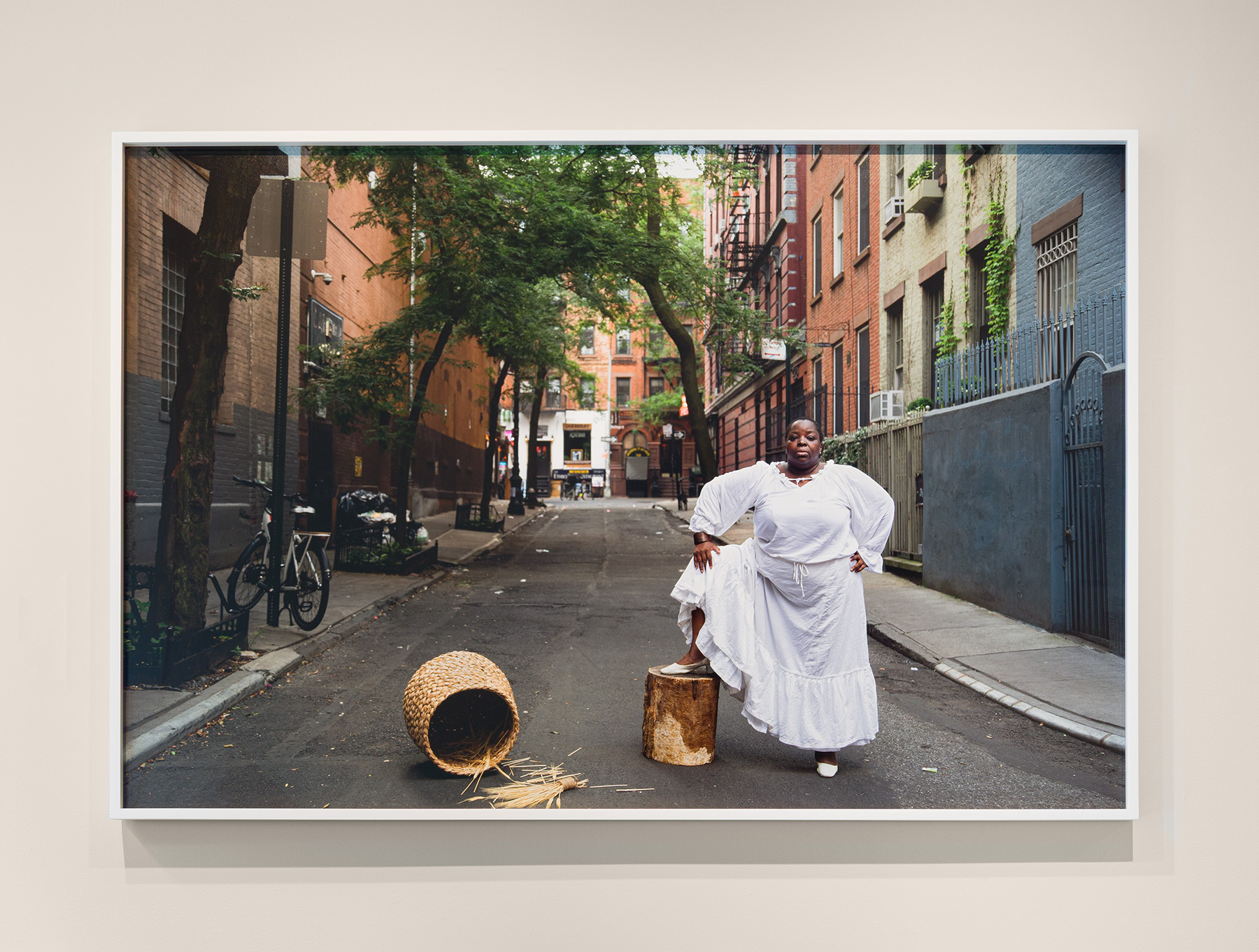 Nona Faustine, "Dorothy Angola, Stay Free, In Land Of the Blacks, Minetta Lane, the Village, NYC," 2021. Pigment print, 40 x 60 inches. Courtesy of The Estate of Nona Faustine and Higher Pictures.Photo by Etienne Frossard.
