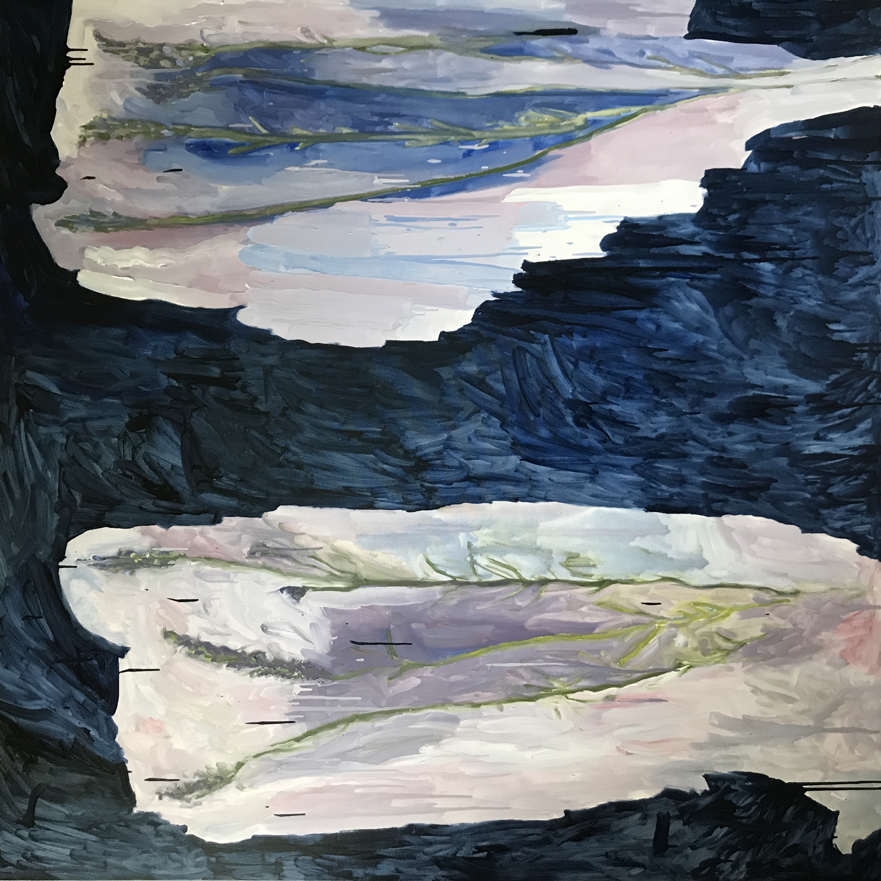 Lavender Plants, 2021, Oil on canvas, 60"x60" in