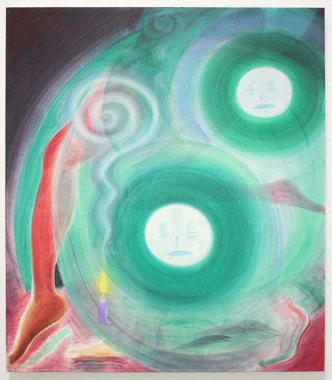 Conjuring, acrylic and flashe on canvas, 30x26 inches, 2019