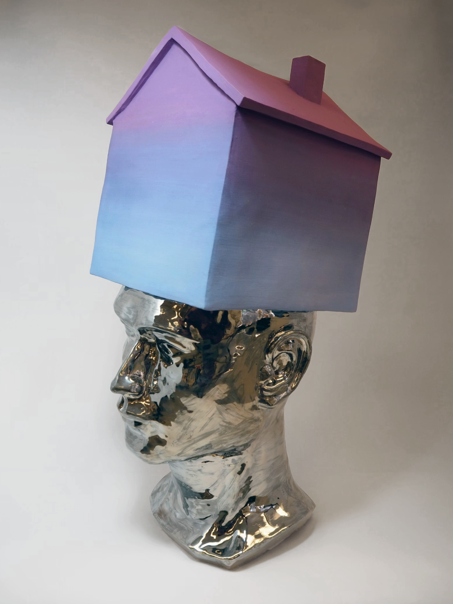 Home. 2022. 10 x 24 x 12 inches. Earthenware, underglaze, glaze, overglaze.