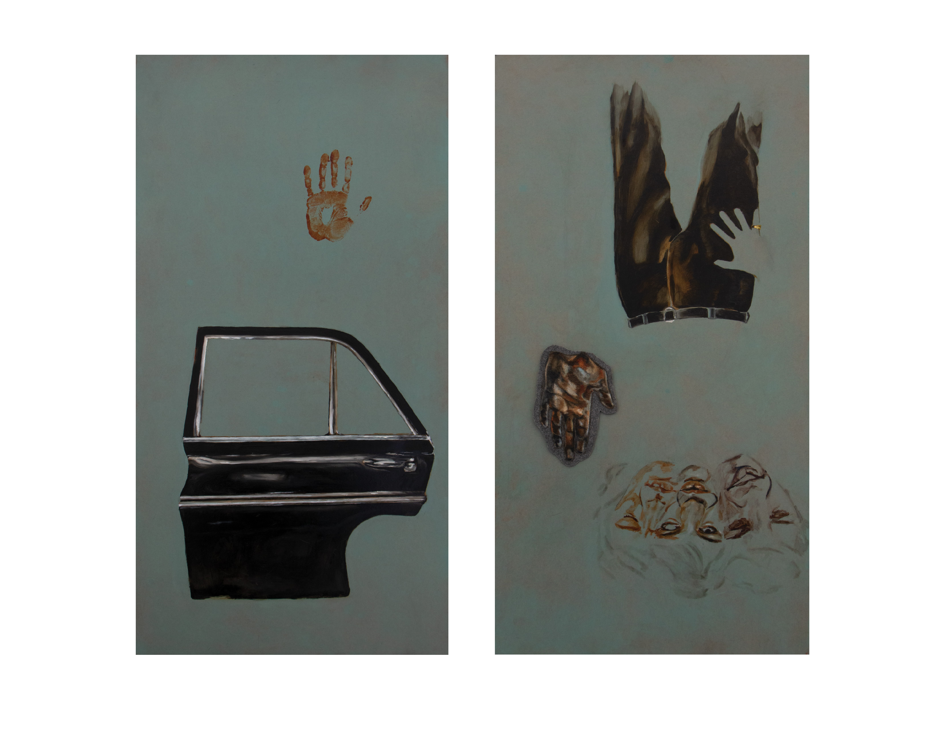 S250-68 (2021.) oil on hardboard and oil on felt, 2 ft by 4 ft. ea.