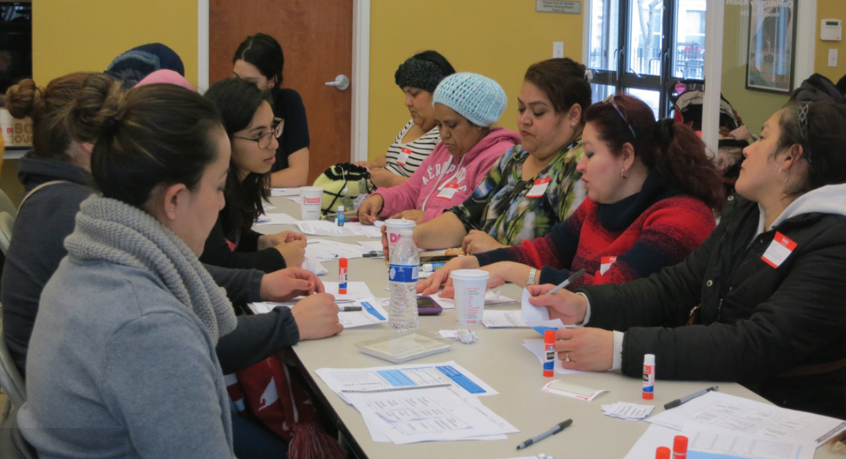 Residents participating in community engagement event