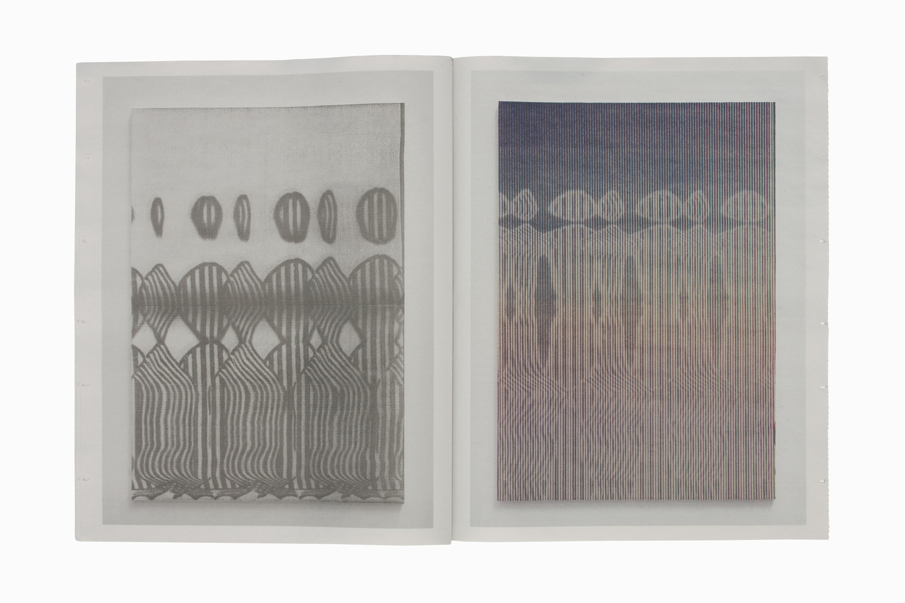 The Assembly (pages 13 & 14), 2019, tabloid, web-press newsprint, 13.5 x 29.5 inches