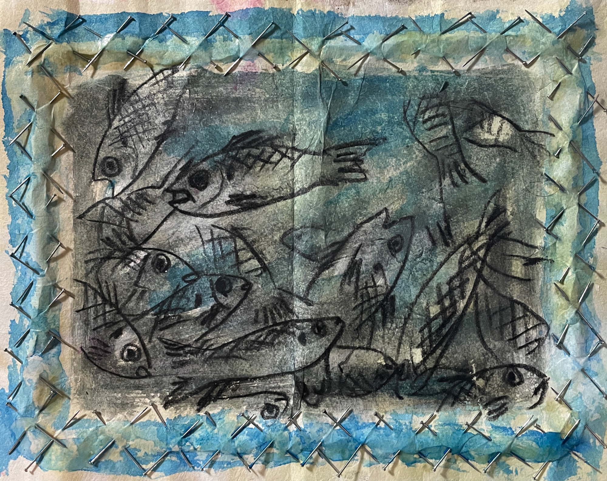 김지용, , 2020, 종이위에 복합재료, 18.5 x 24 cm