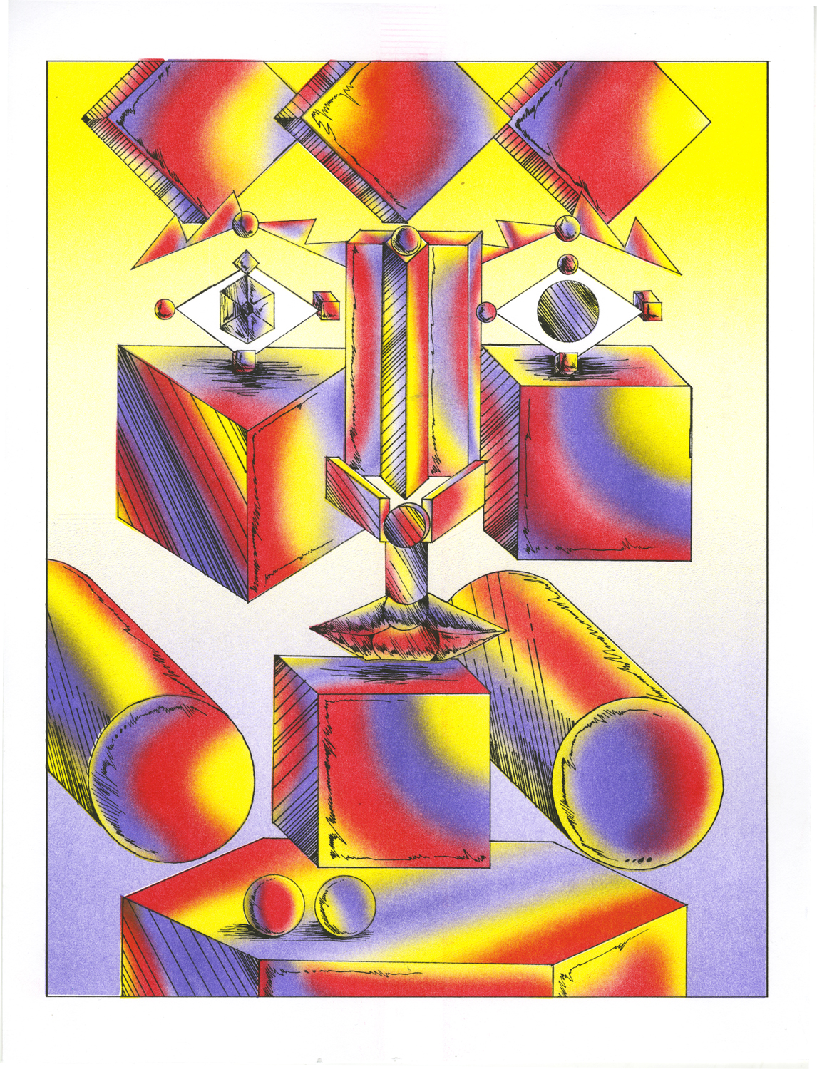 Face 3, Risograph print edition, artist proof,  10"x15"; 2021