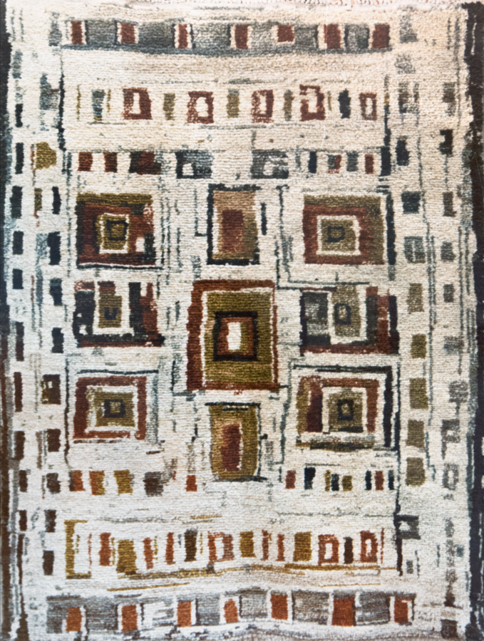 Handwoven wool carpet. Limited edition. 1960's