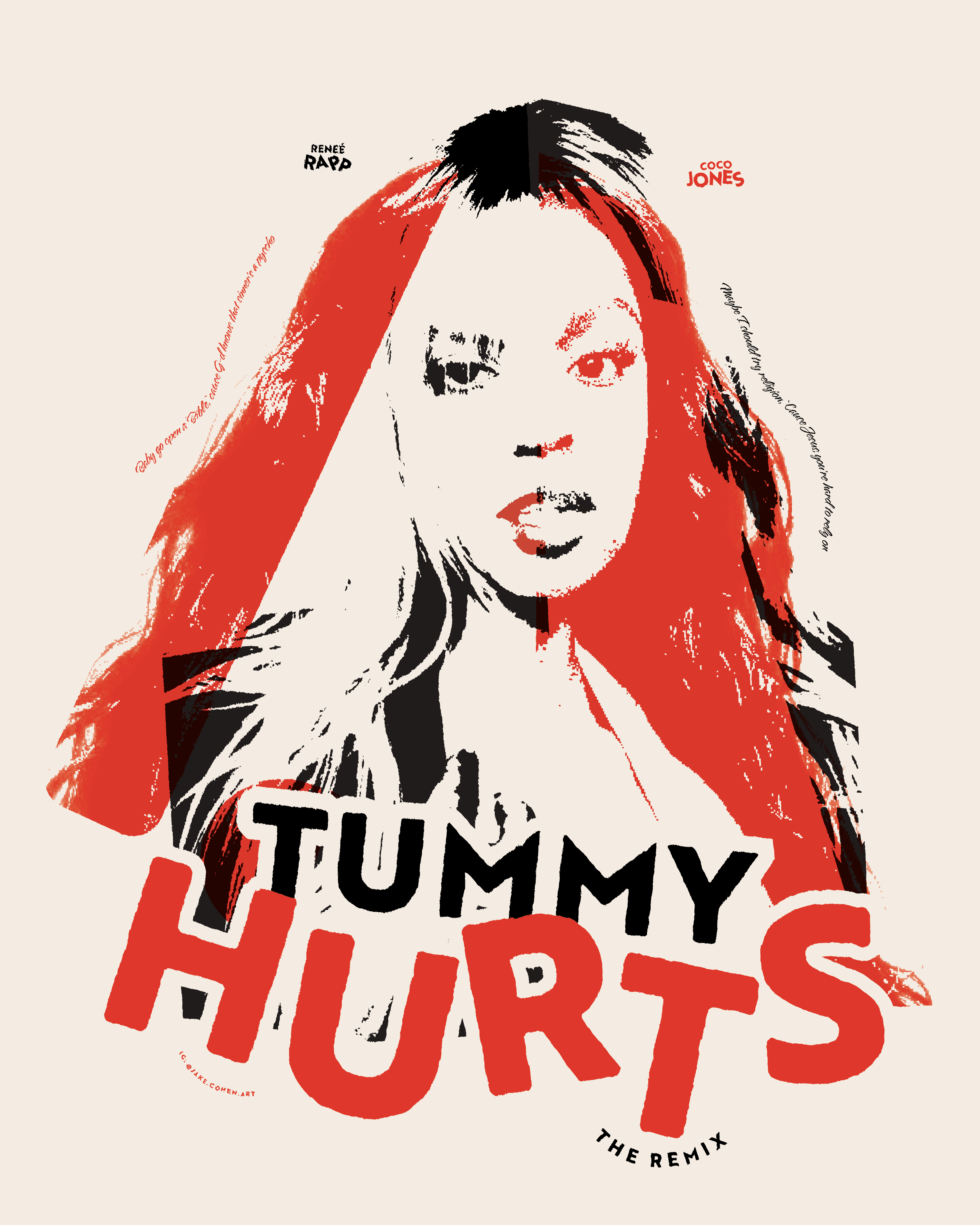 Reneé Rapp & Coco Jones: Tummy Hurts Remix, Poster