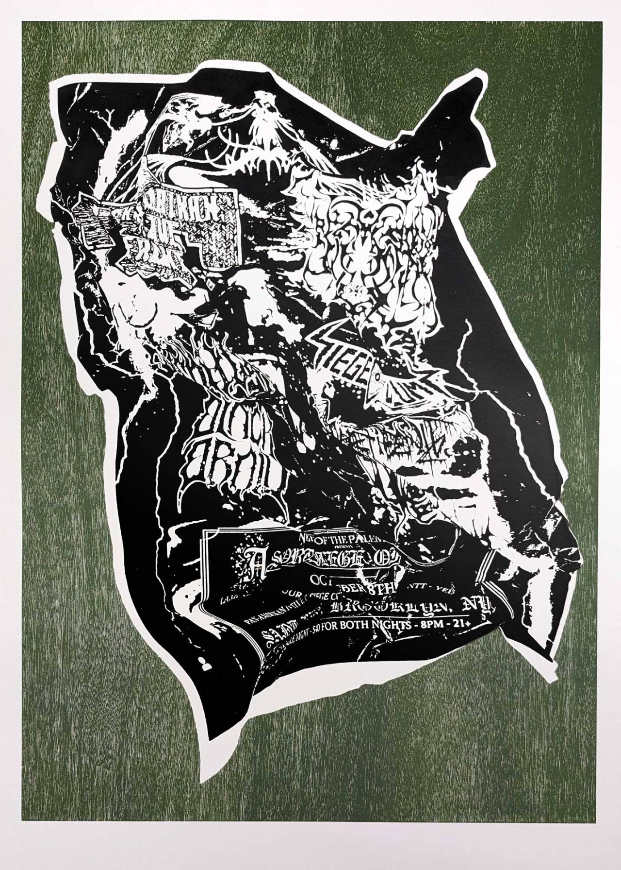 Dead as dreams V, 2024, woodblock and screenprint on paper, 1080 x 810mm