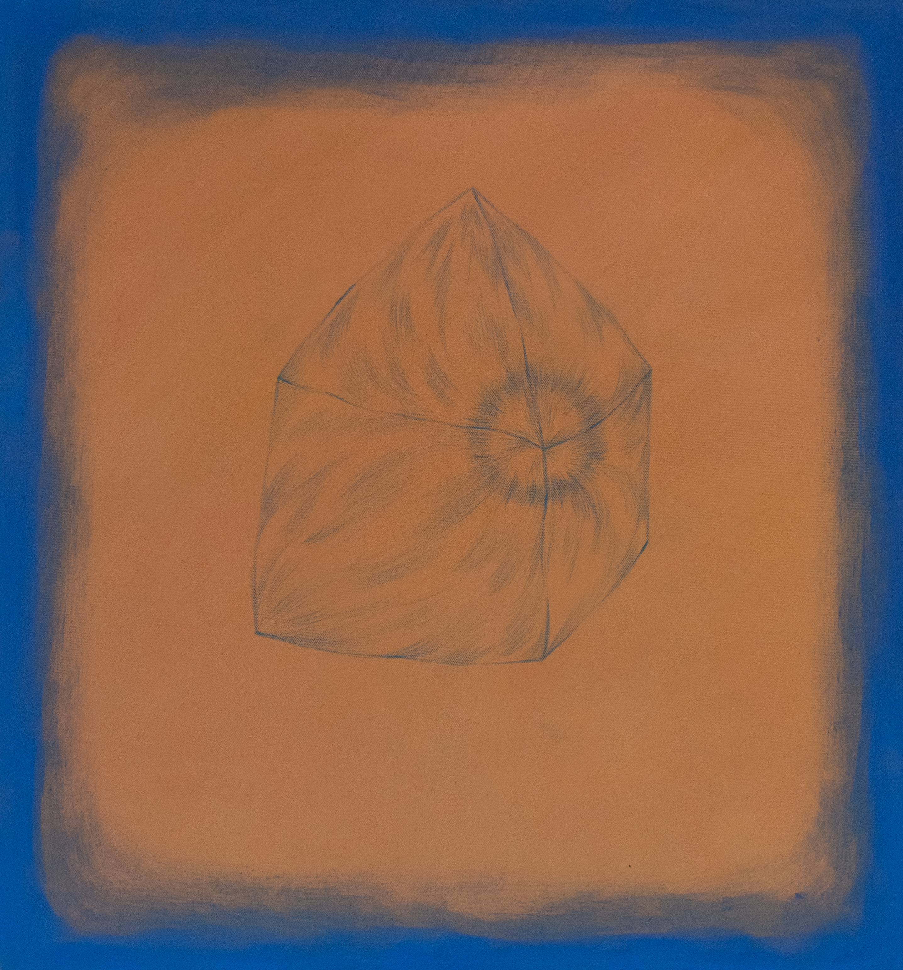 Cave, 2023, Oil paint and pencil on canvas, 24”x24”.