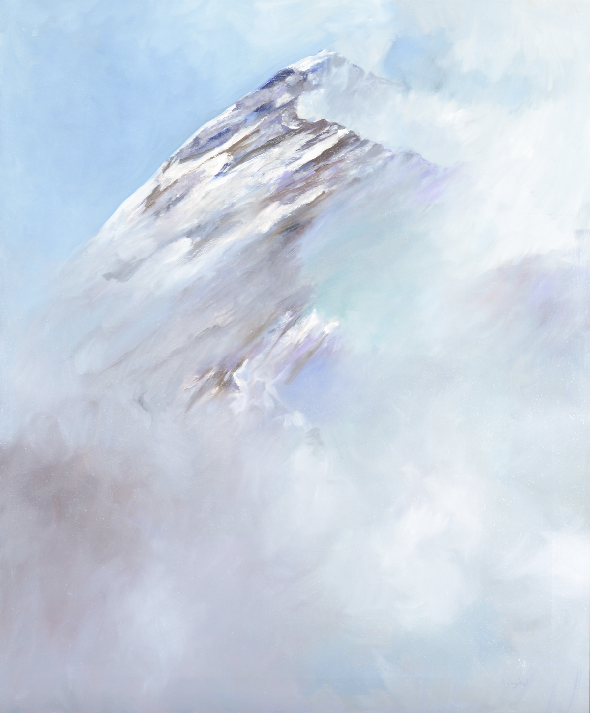 Mt. Everest’s West Side, 1994. Oil on canvas. Collection of the Bangdel-Shakya Foundation.