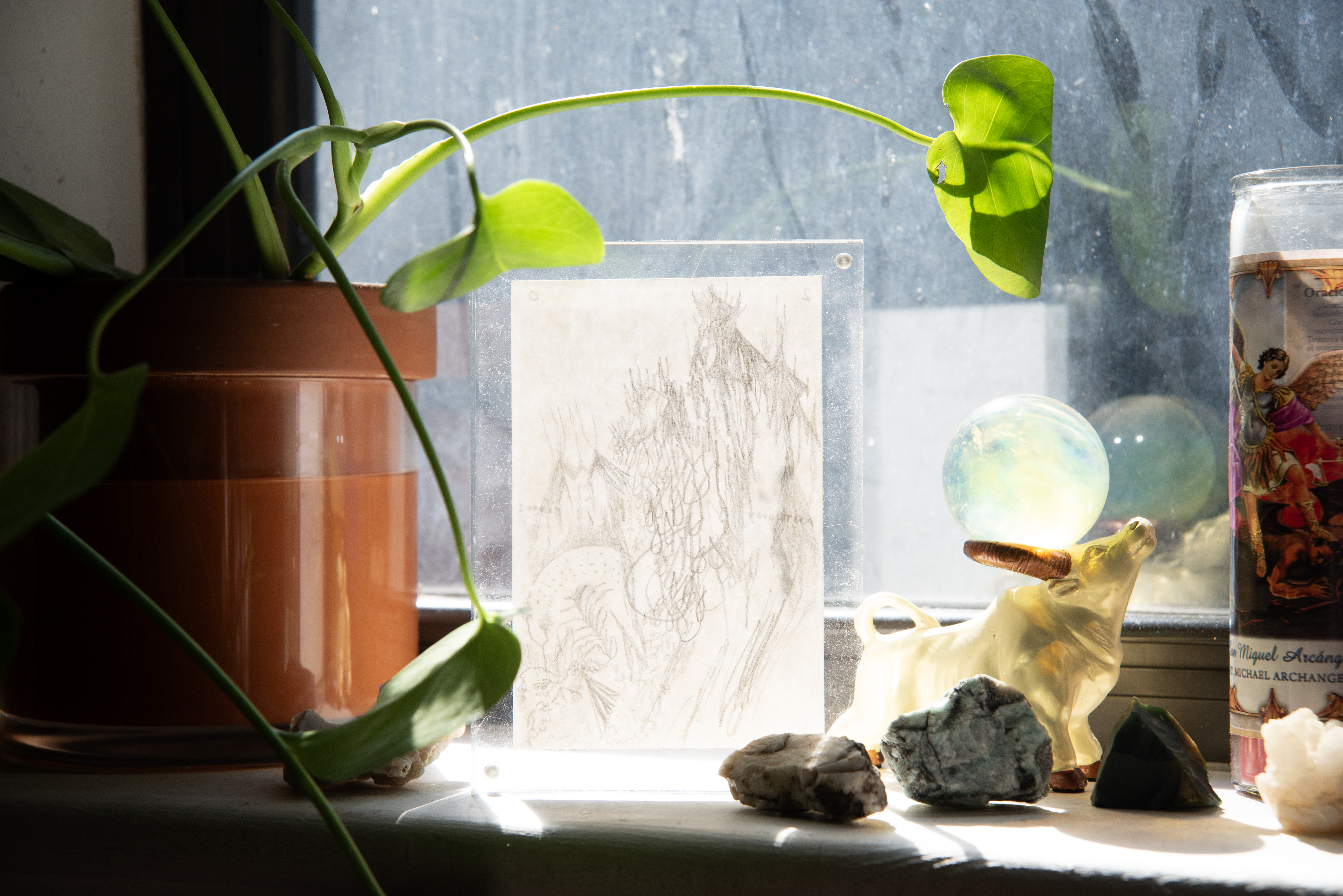 After Exiting the Garden (2025) : 4 x 6 inches : graphite on paper