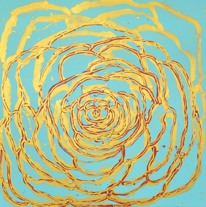 Another Camellia Portal #6, 2017, acrylic on canvas, 48x 48 inches